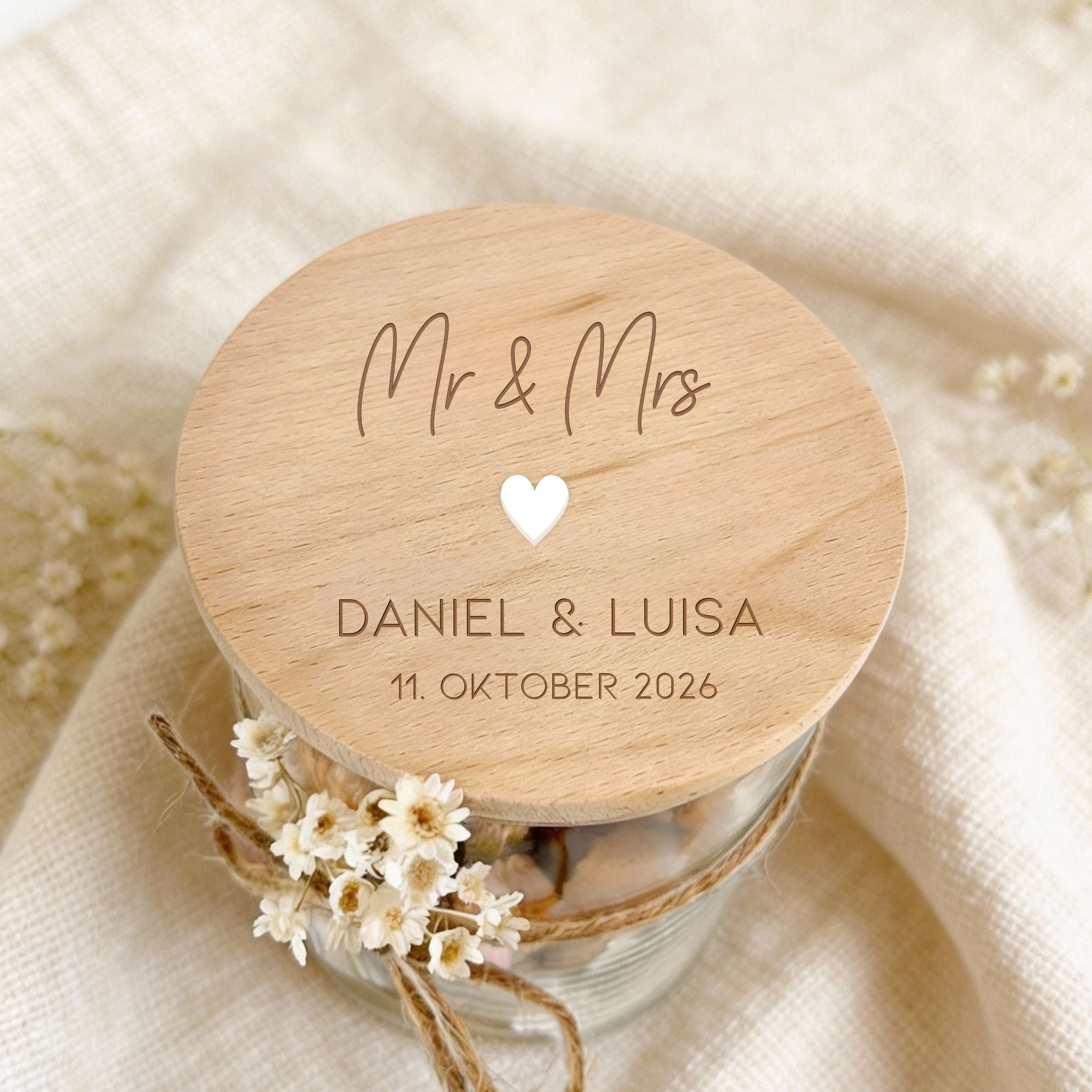 Vorratsglas · Mr & Mrs + Namen