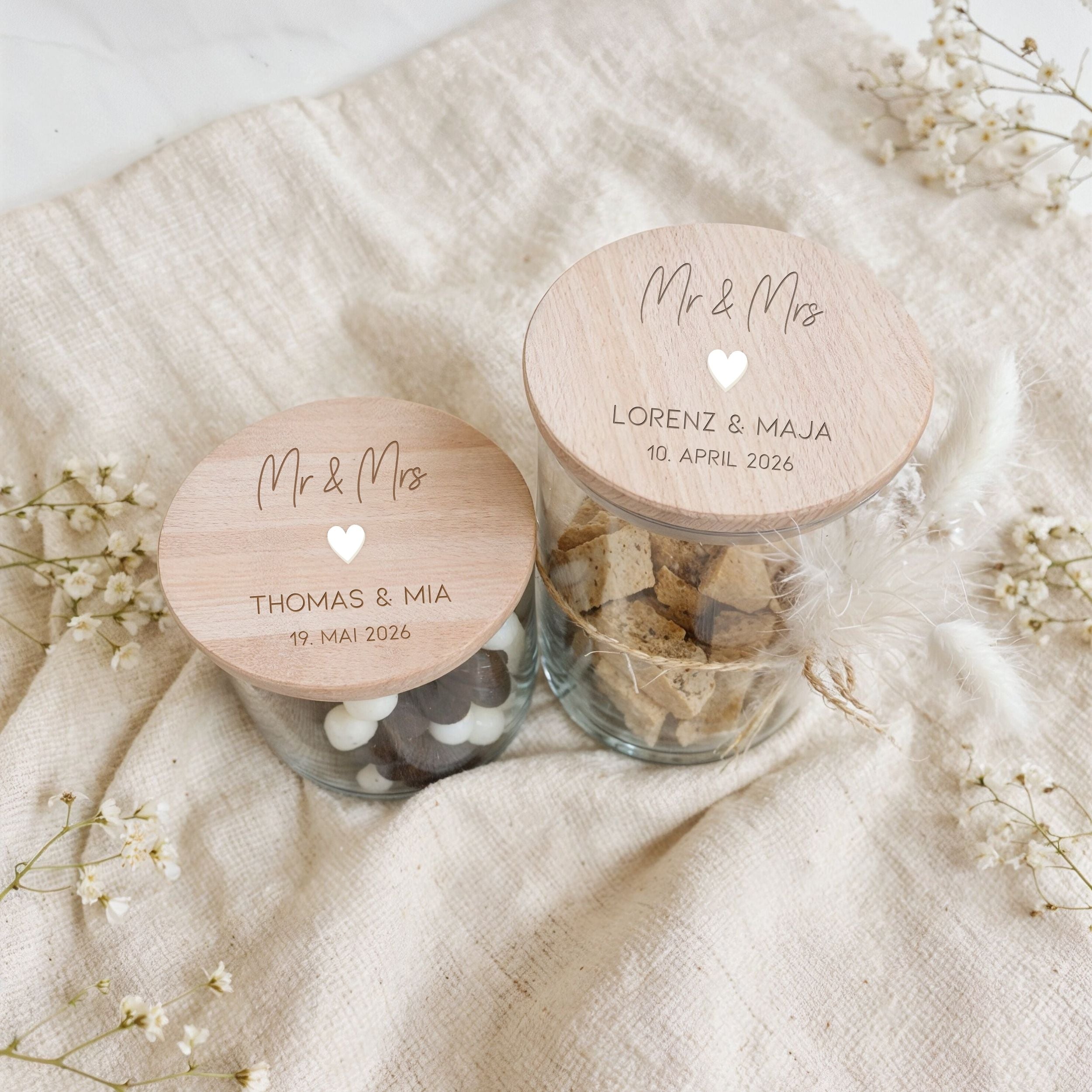 Vorratsglas · Mr & Mrs + Namen