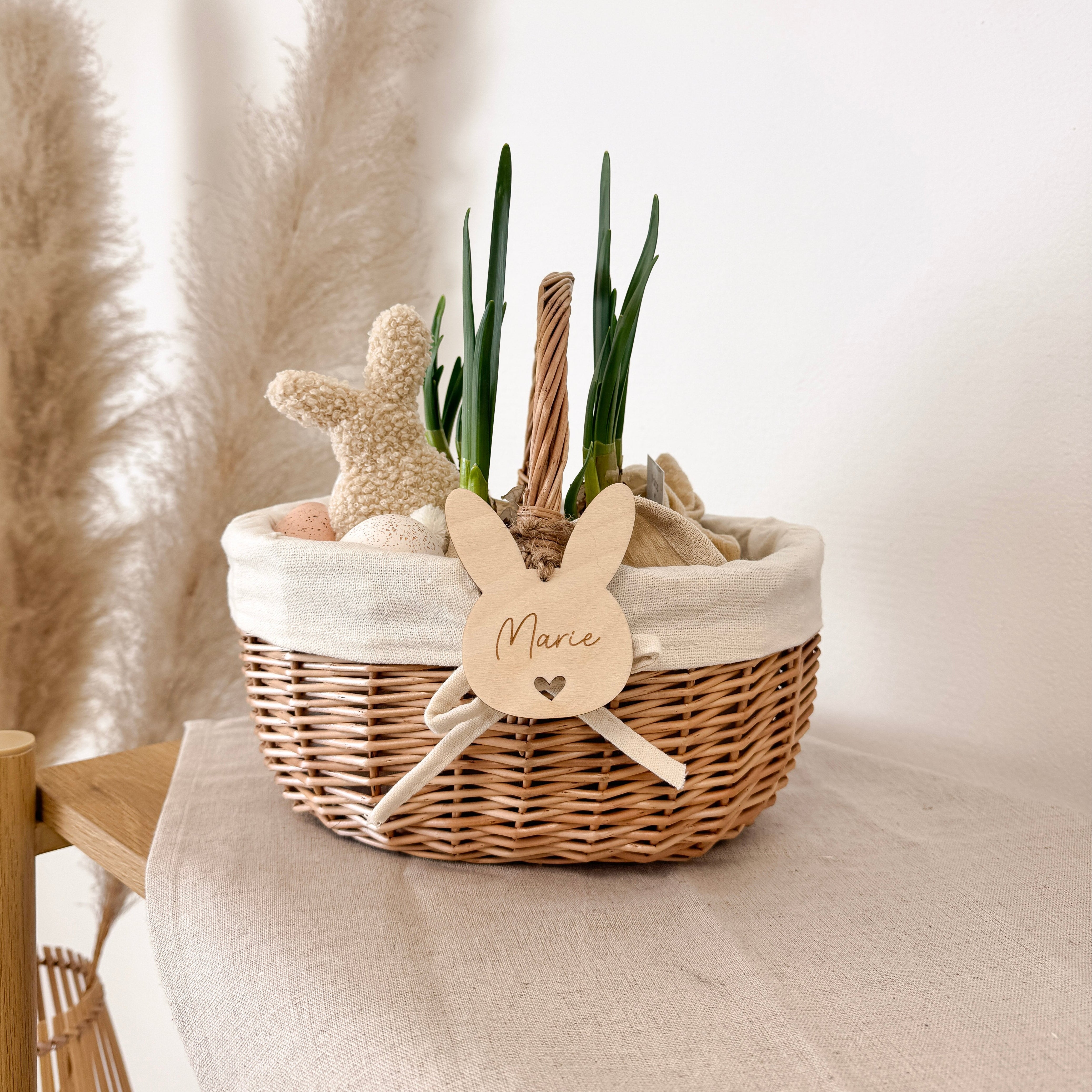 Osterkörbchen mit Anhänger · Wunschname