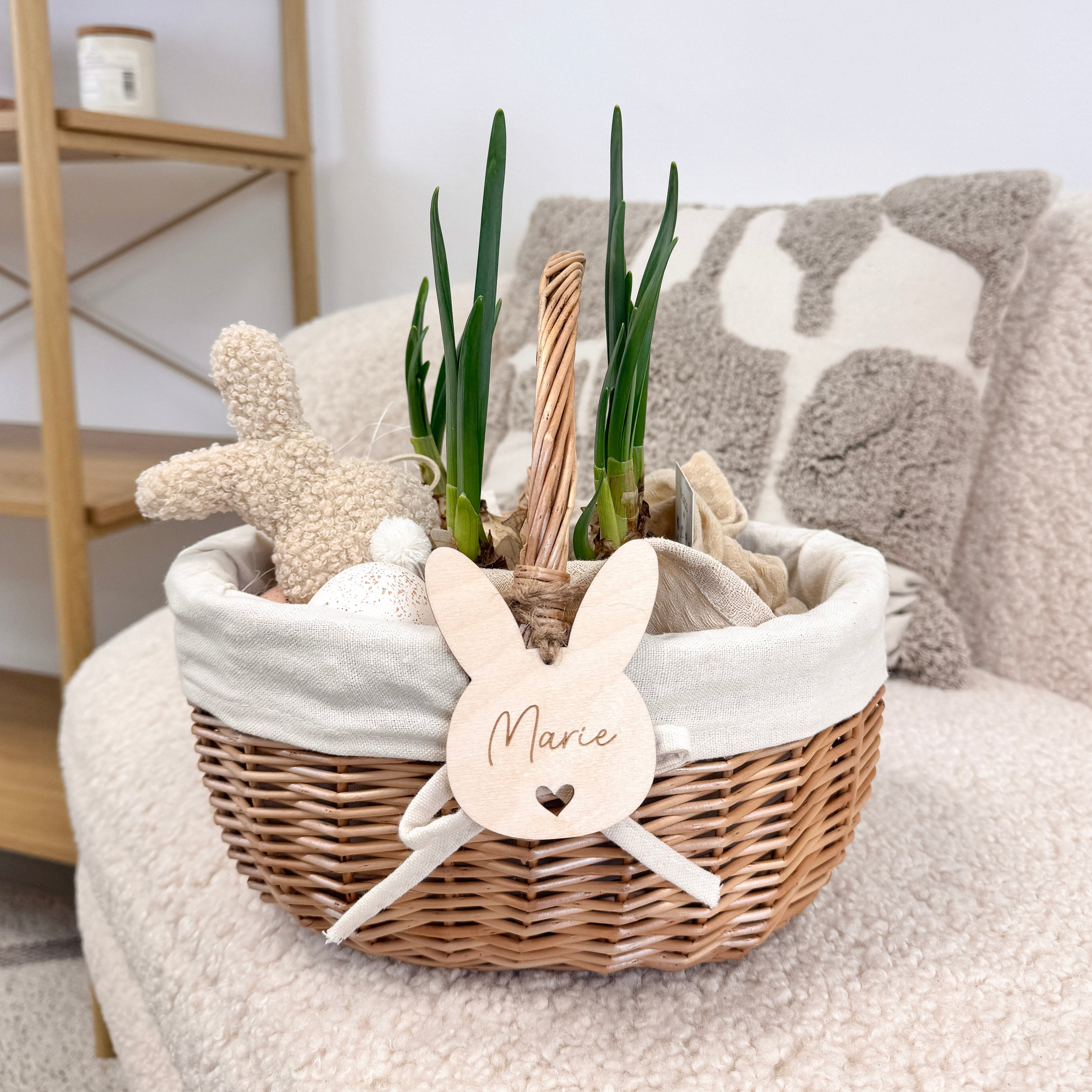 Osterkörbchen mit Anhänger · Wunschname