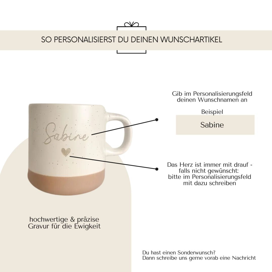 Tasse · Name mit Herz