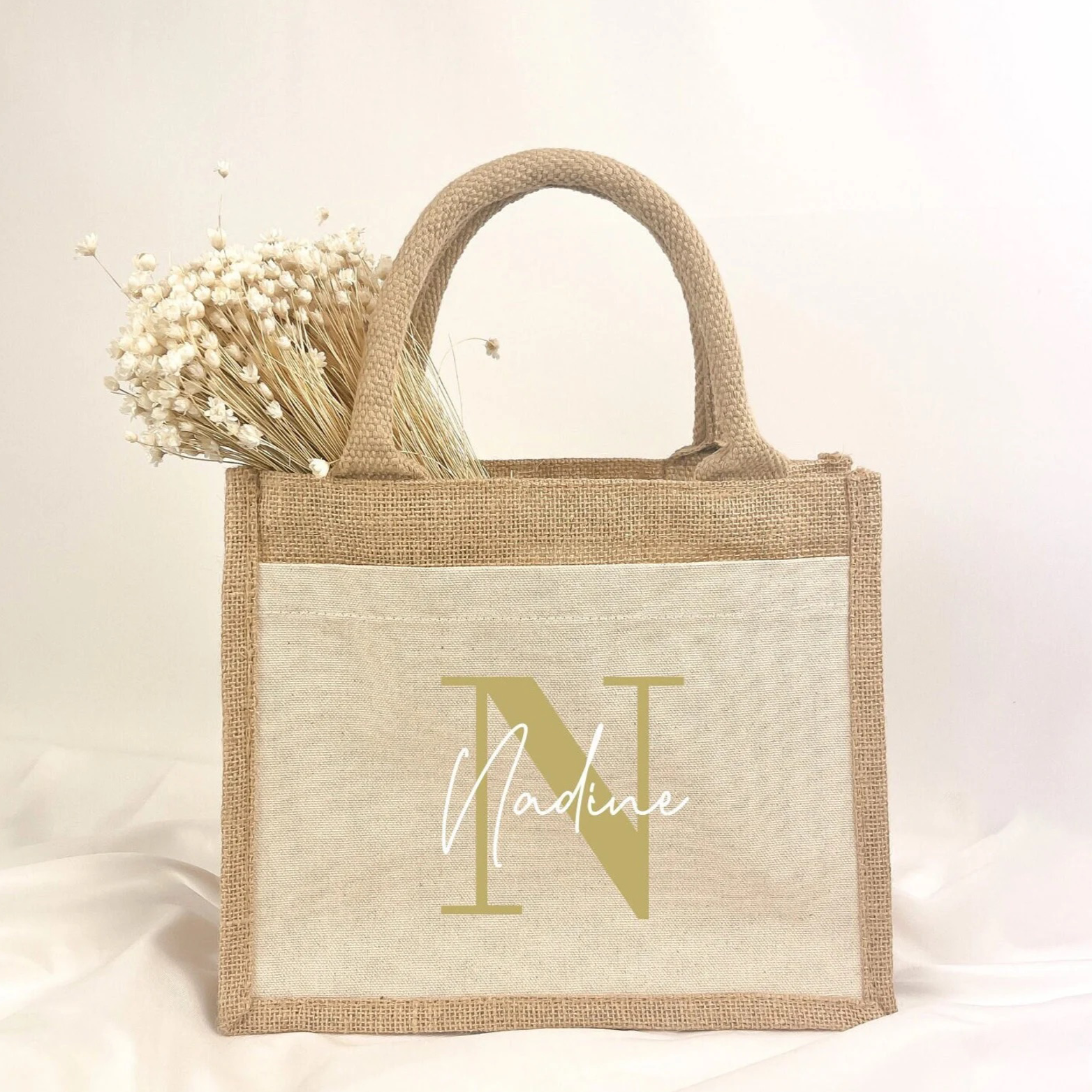 Jute Tasche · mit Initial & Namen