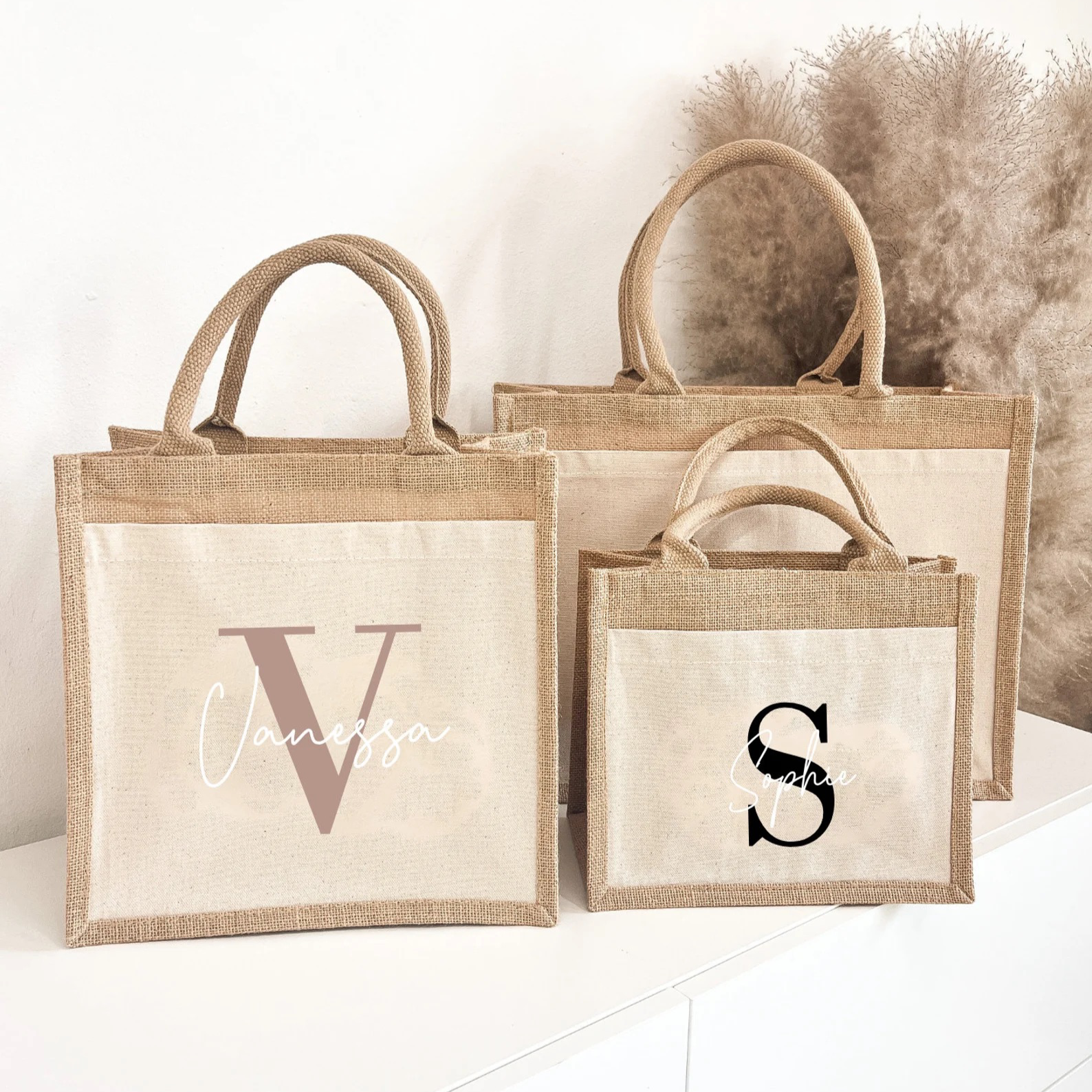 Jute Tasche · mit Initial & Namen