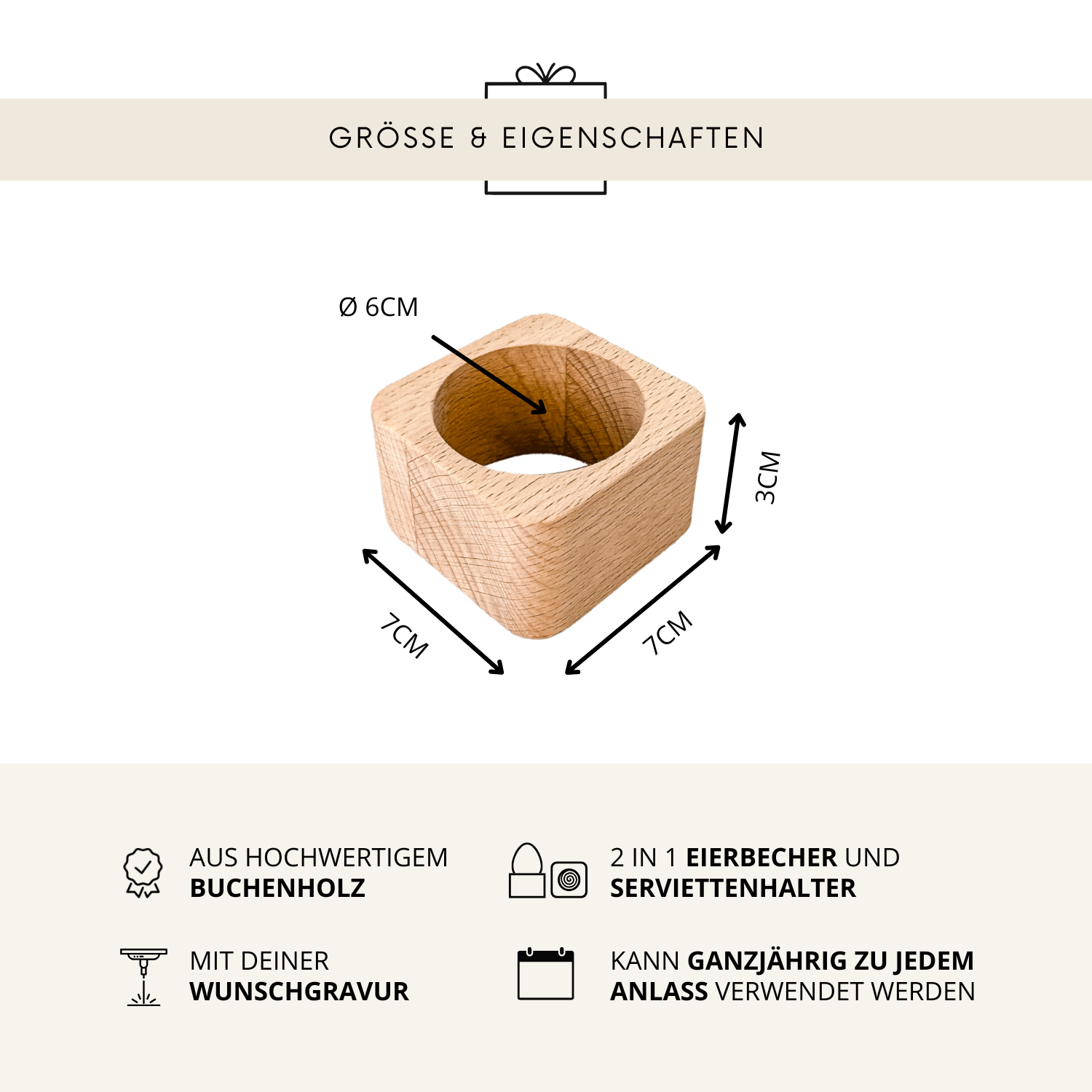 Eierhalter & Serviettenhalter aus Holz (2 in 1)