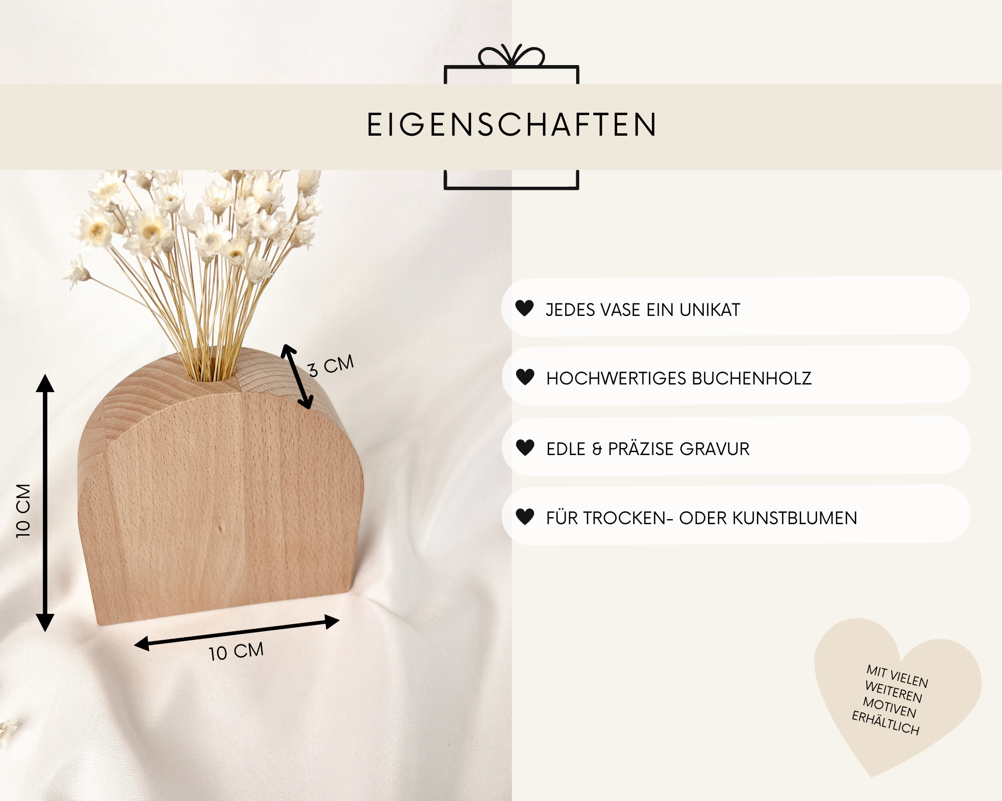 Holzvase · Kommunion / Konfirmation / Taufe
