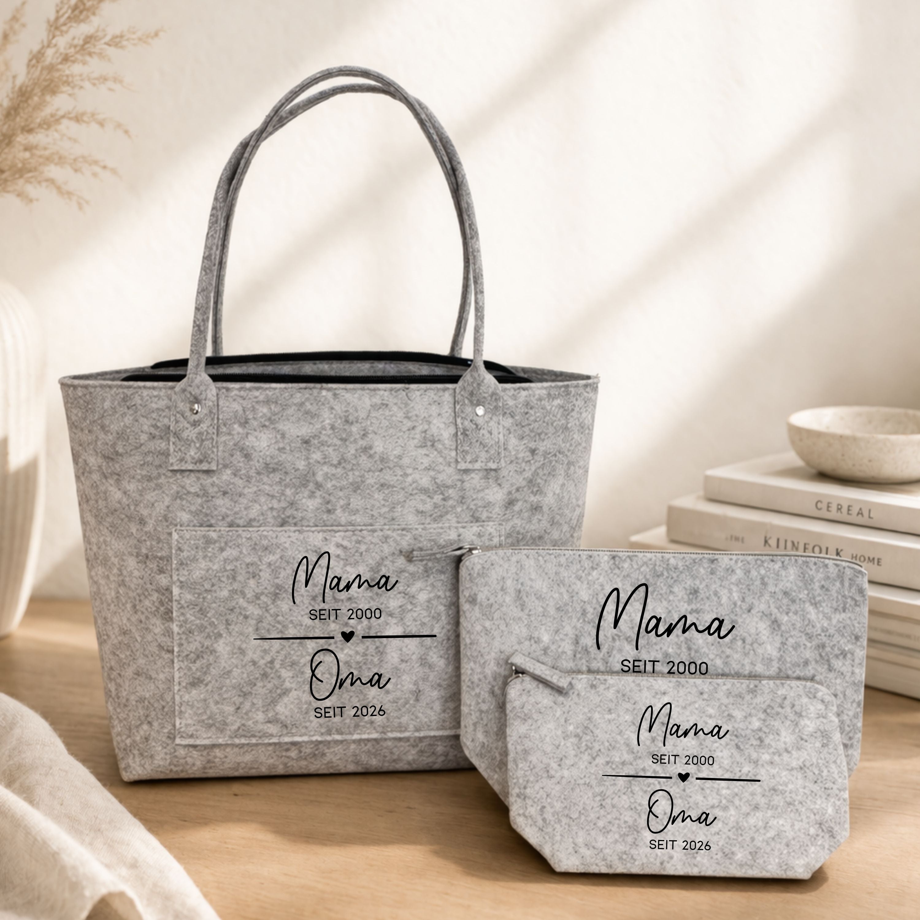 Filztaschen Set · Mama seit / Oma seit