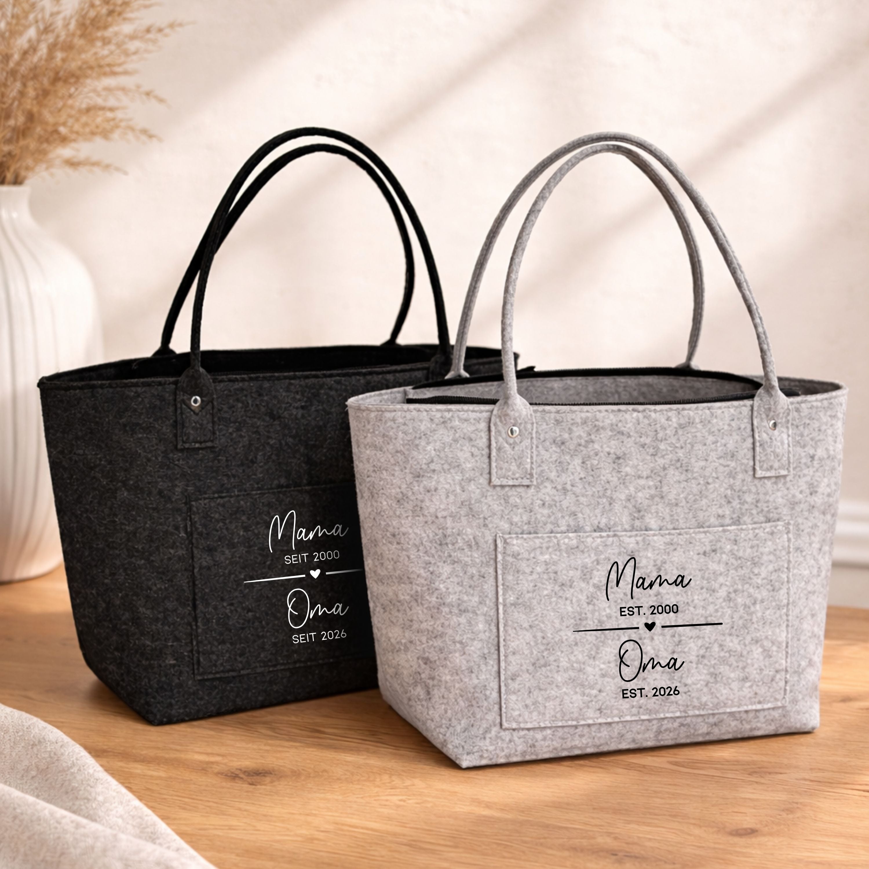 Filztaschen Set · Mama seit / Oma seit