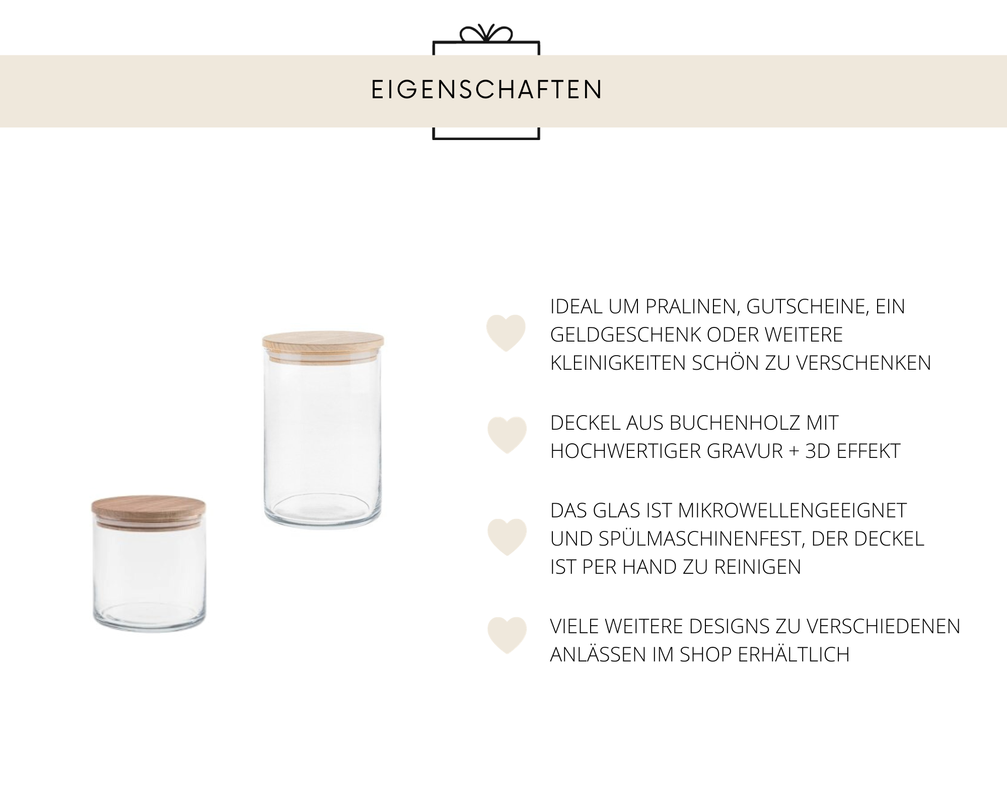 Vorratsglas · Glück ist mit Namen