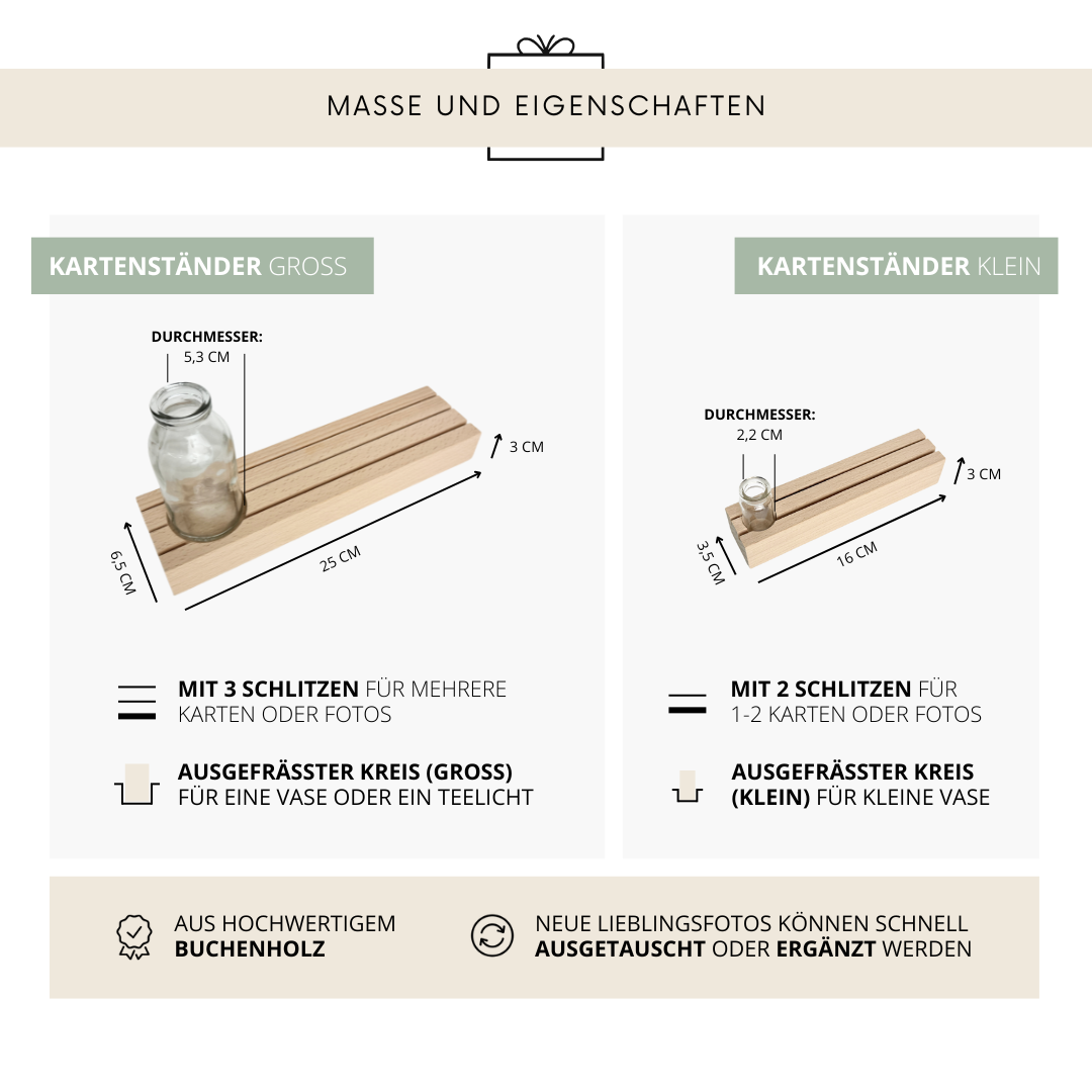 Kartenständer · 3D Schriftzug