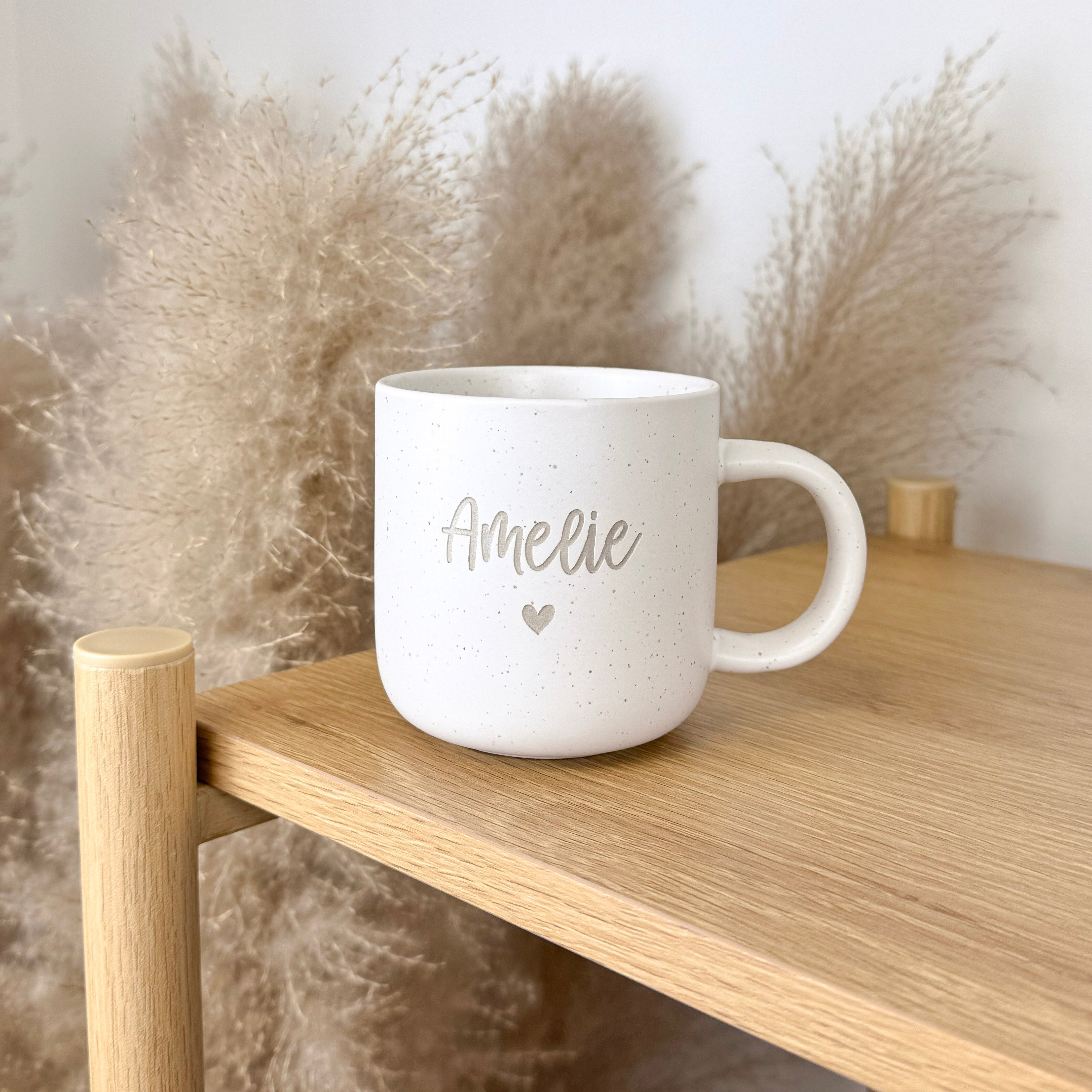 Tasse · Name + Herz (weiß)