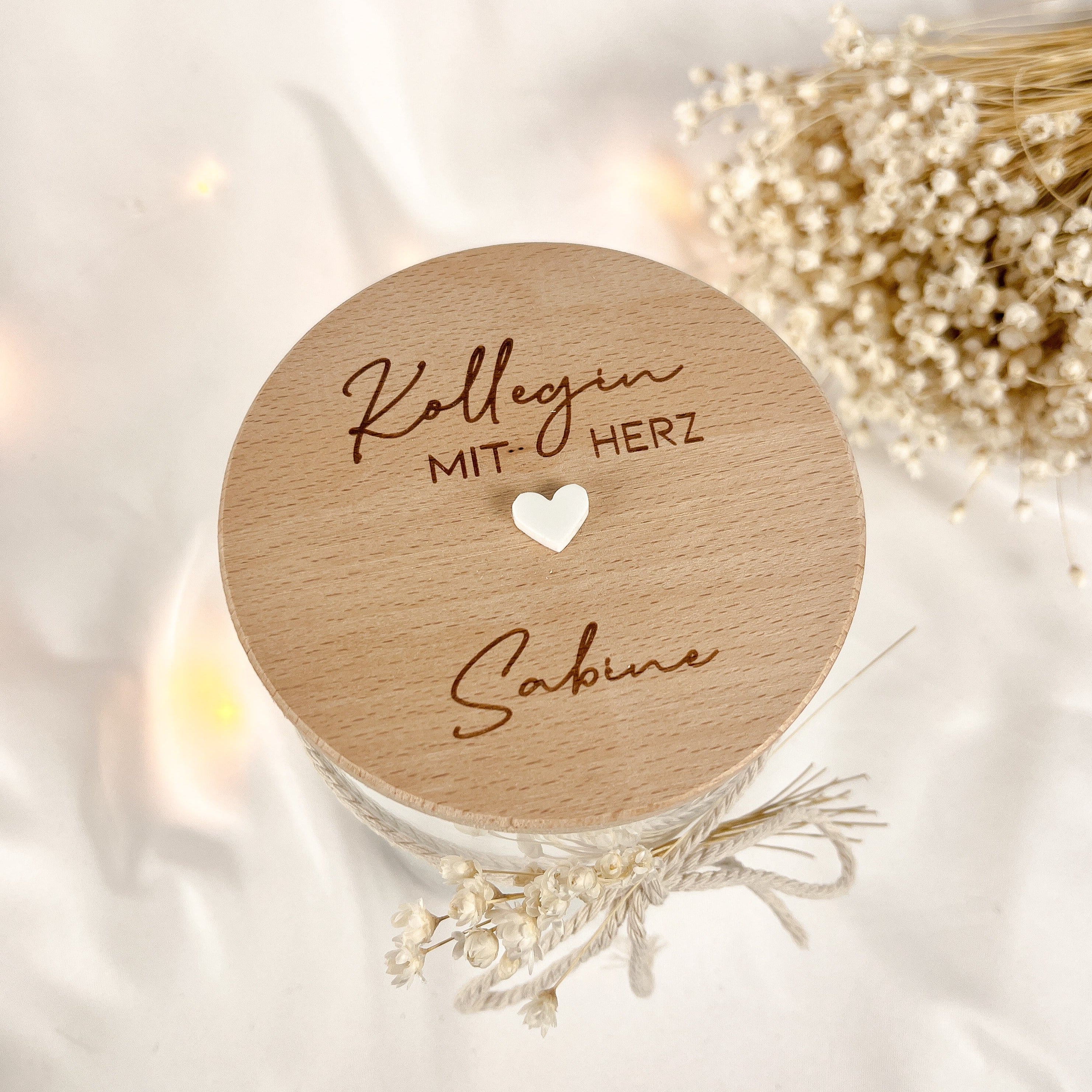 Vorratsglas · Kollegin mit Herz