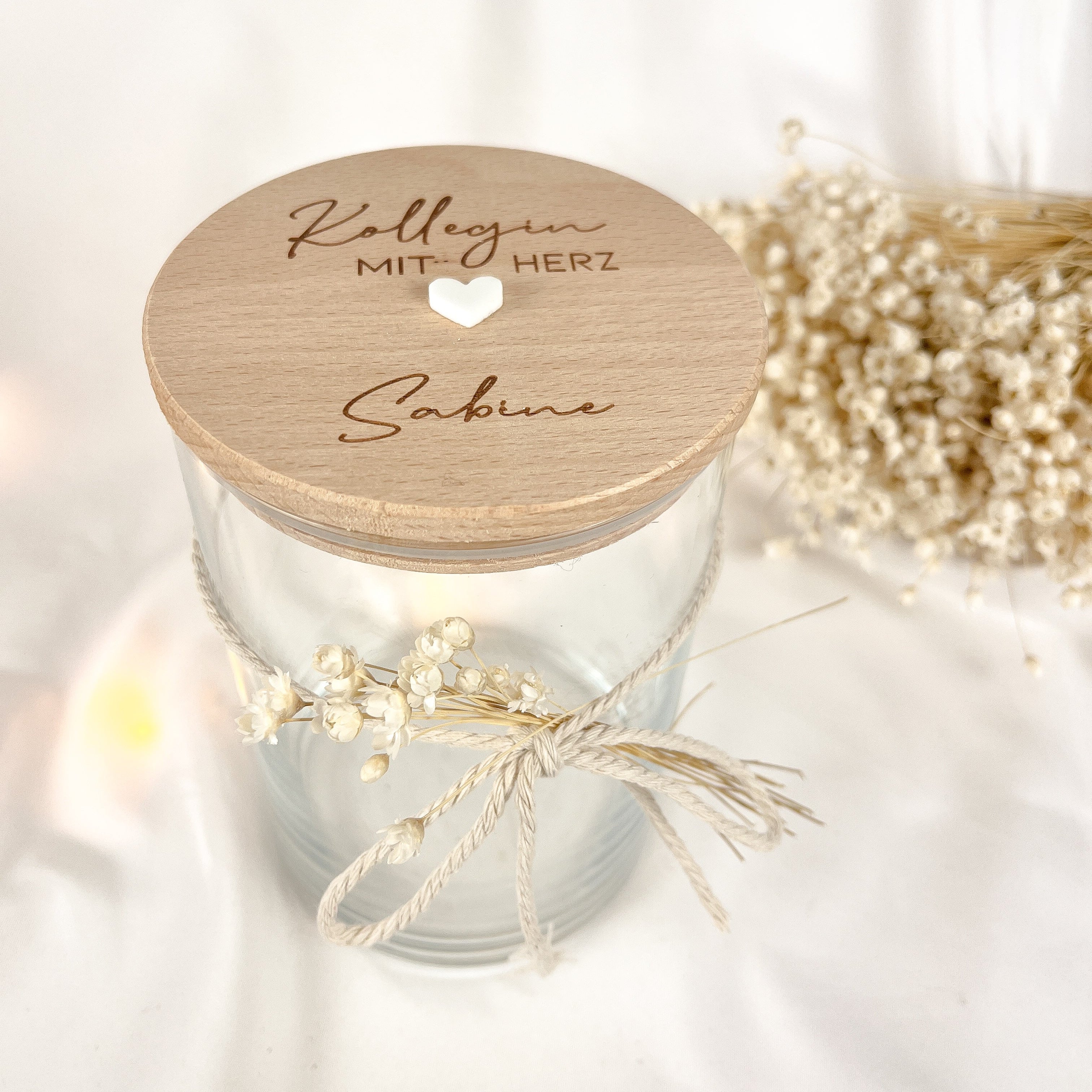 Vorratsglas · Kollegin mit Herz