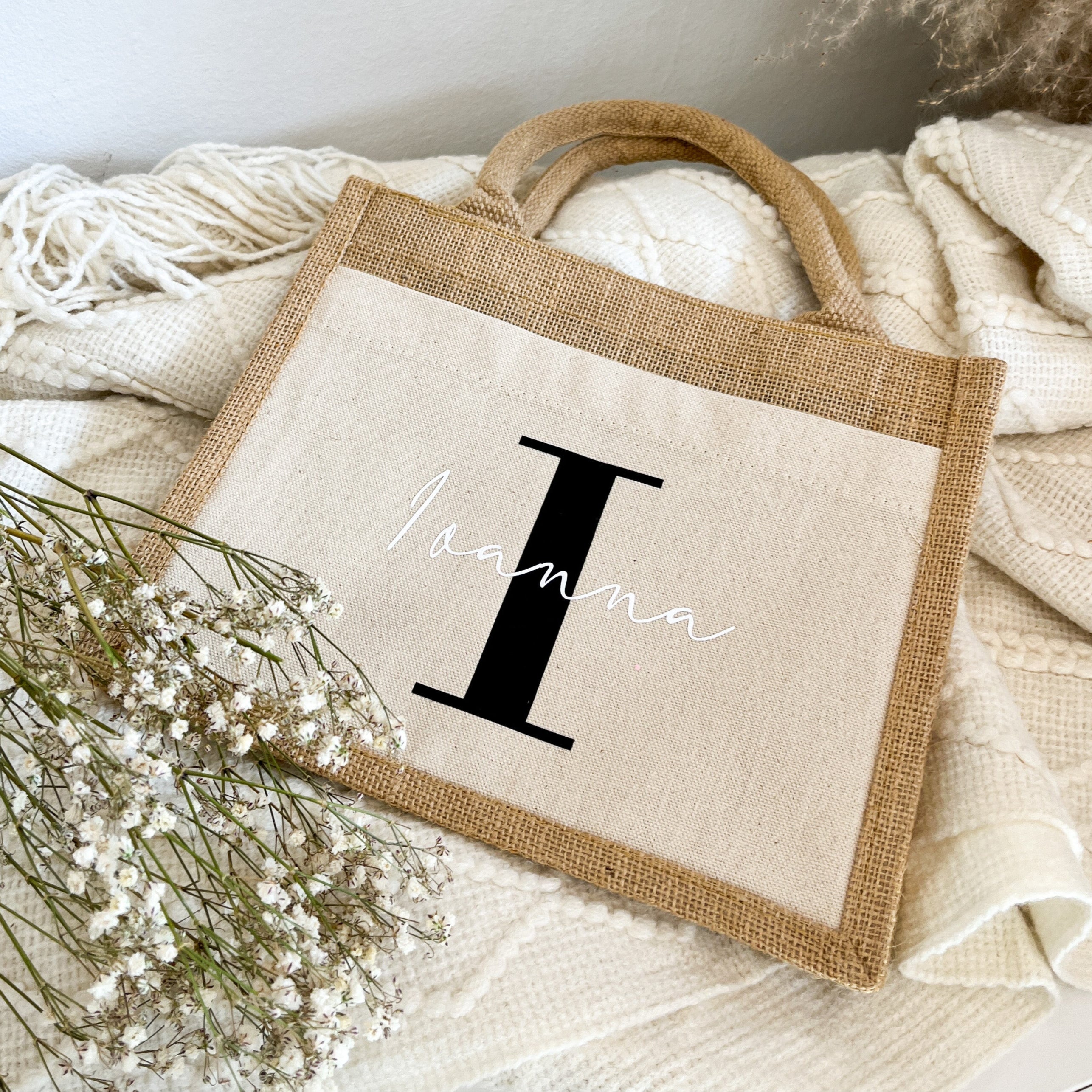 Jute Tasche · Initial und Name