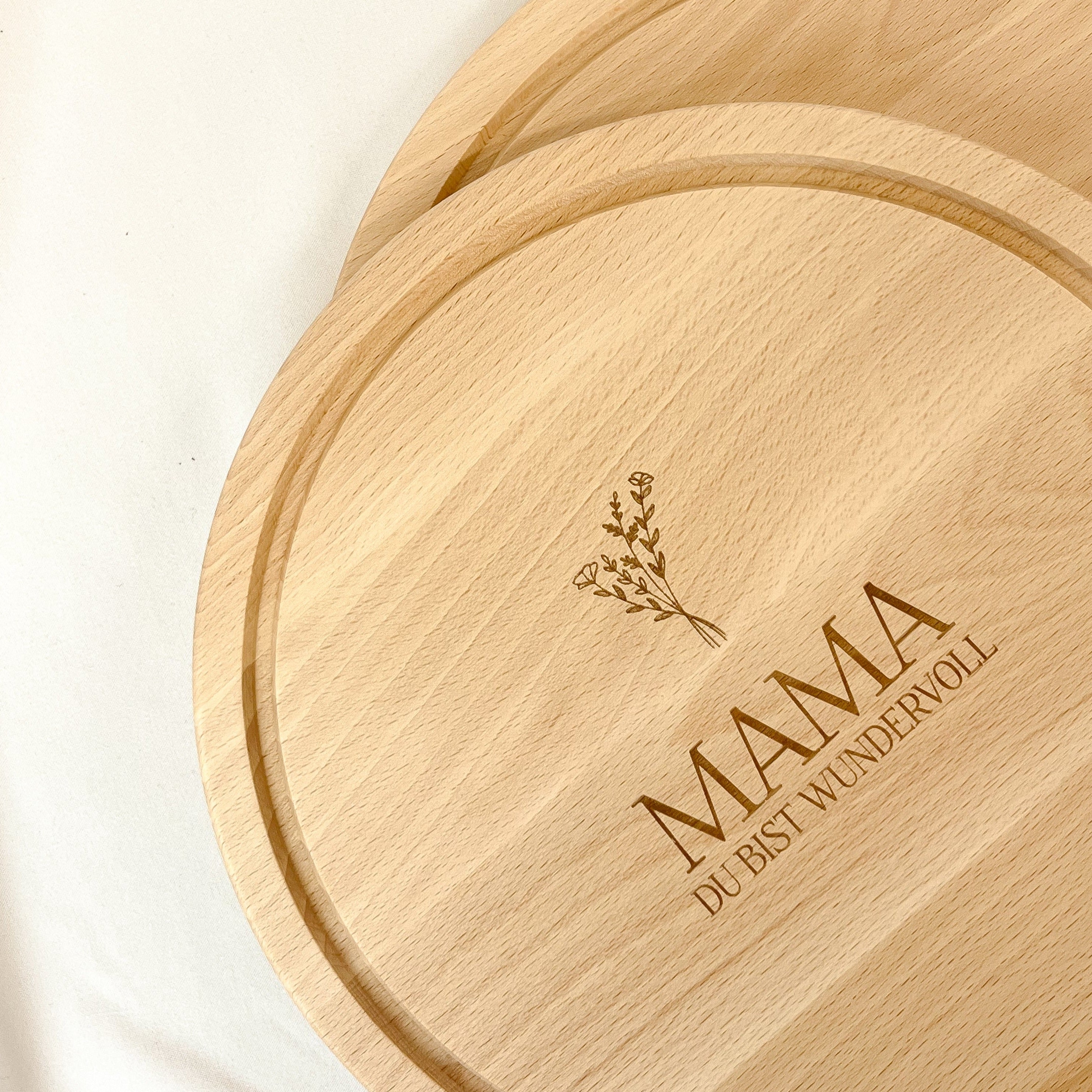 Rundes Holzbrett · Mama, du bist wundervoll