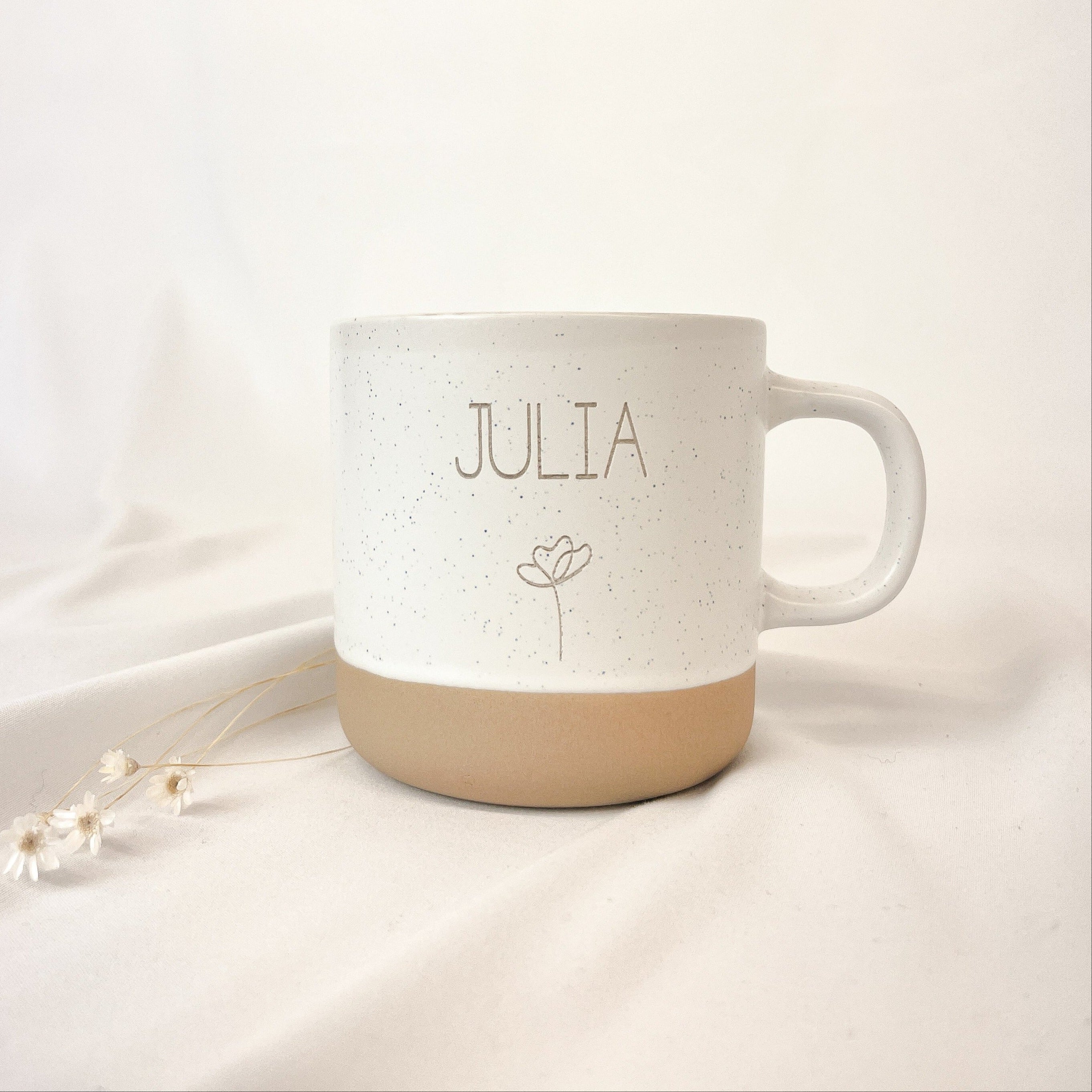 Tasse · Name mit Blume