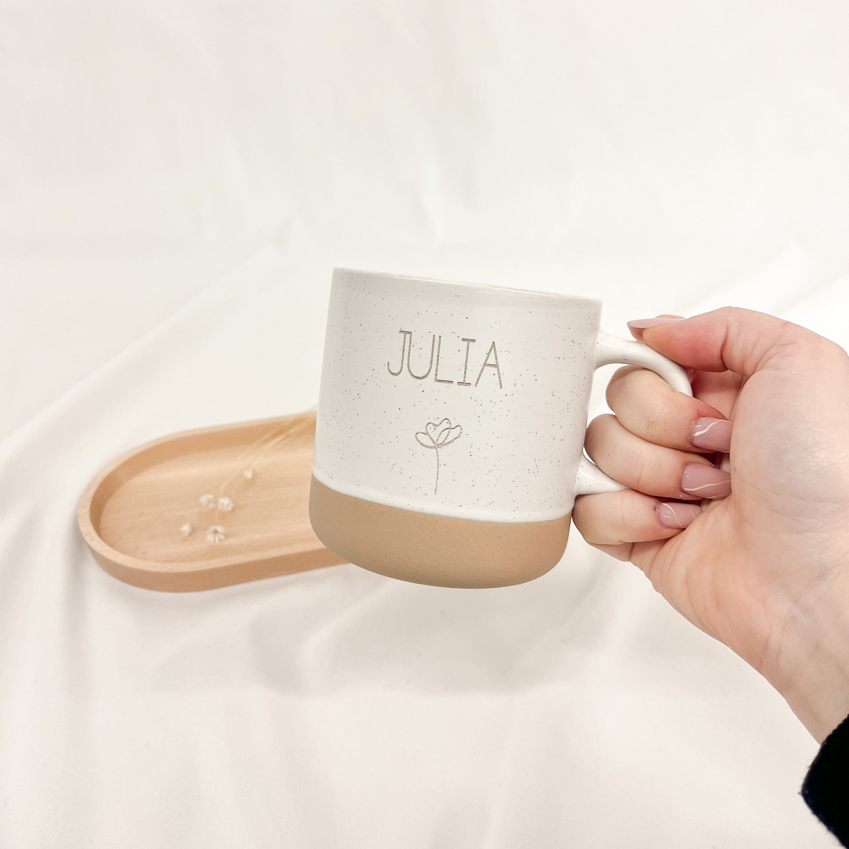 Tasse · Name mit Blume