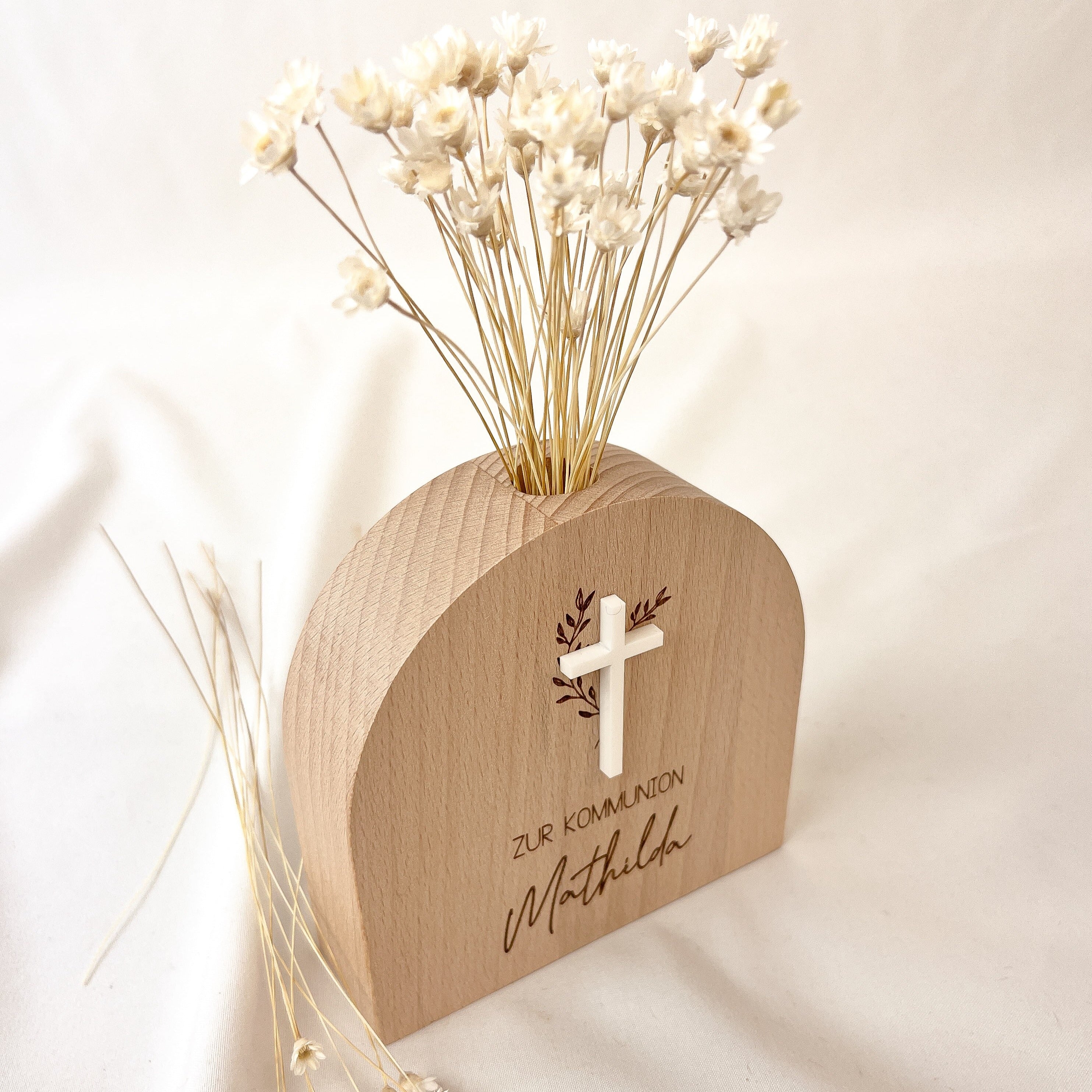 Holzvase · Kommunion / Konfirmation / Taufe