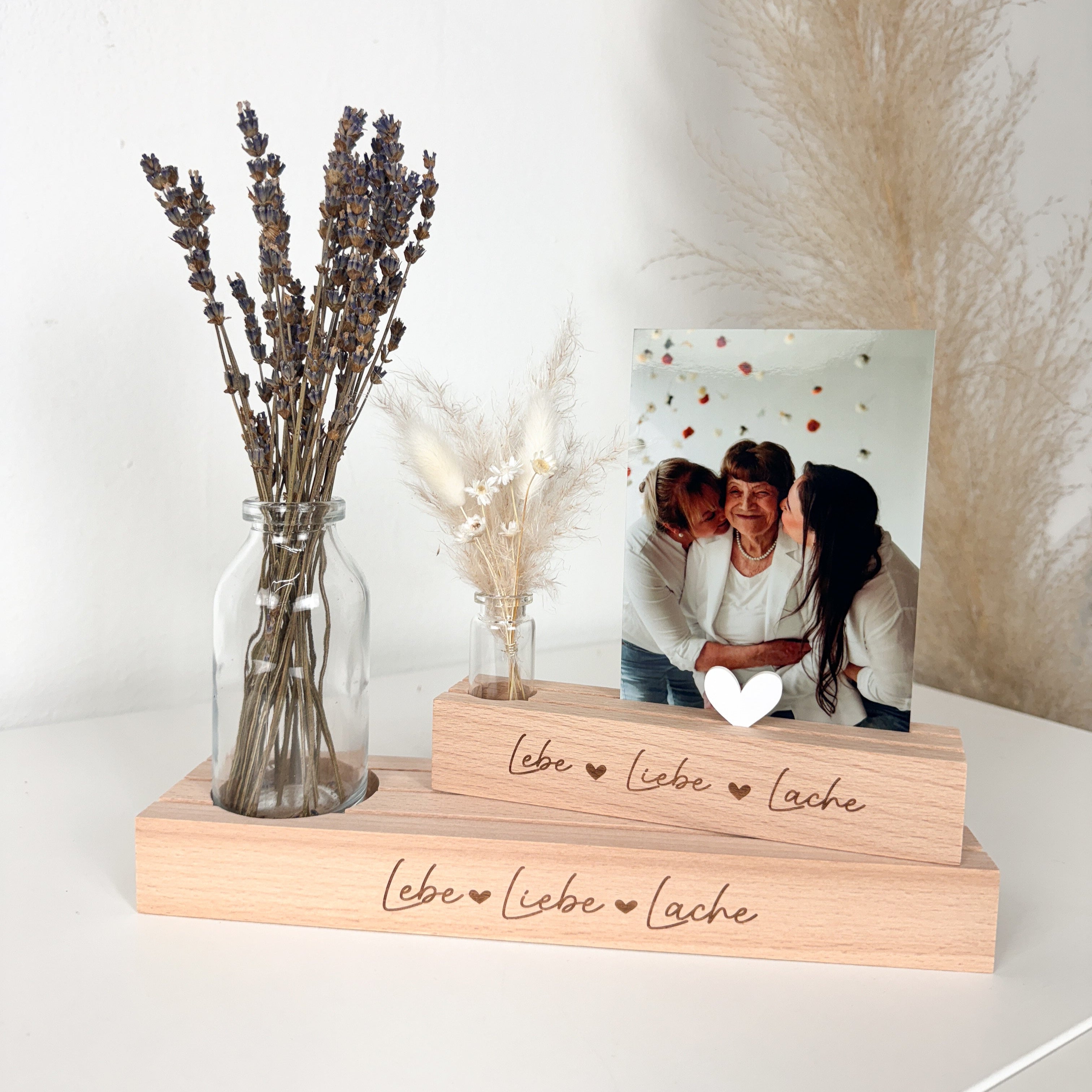 Kartenständer · Lebe Liebe Lache