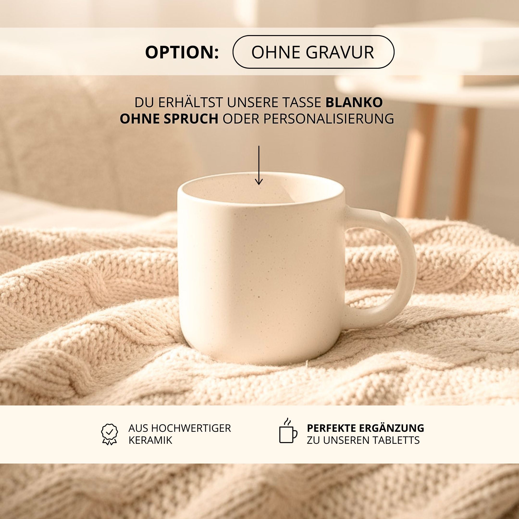 Tasse · Wunschtext (weiß)