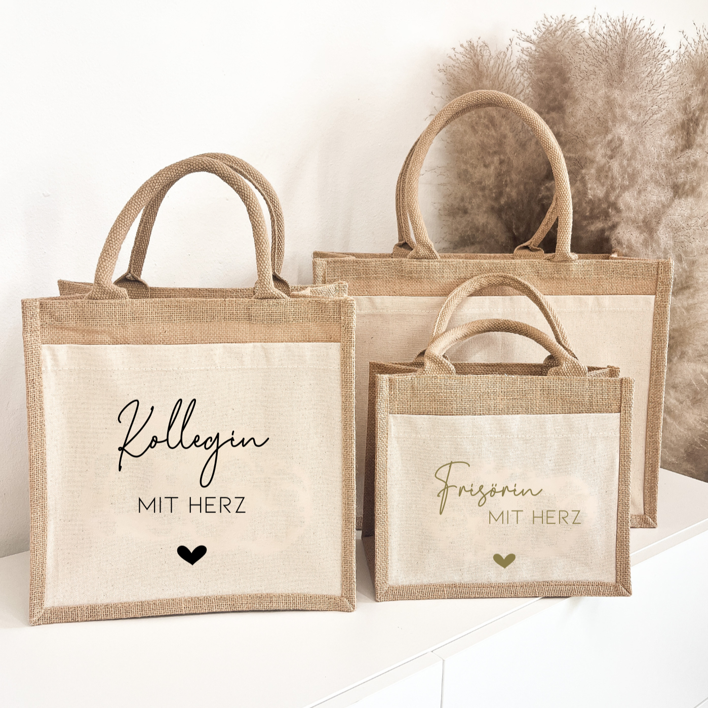 Jute Tasche · (Wunschperson) mit Herz