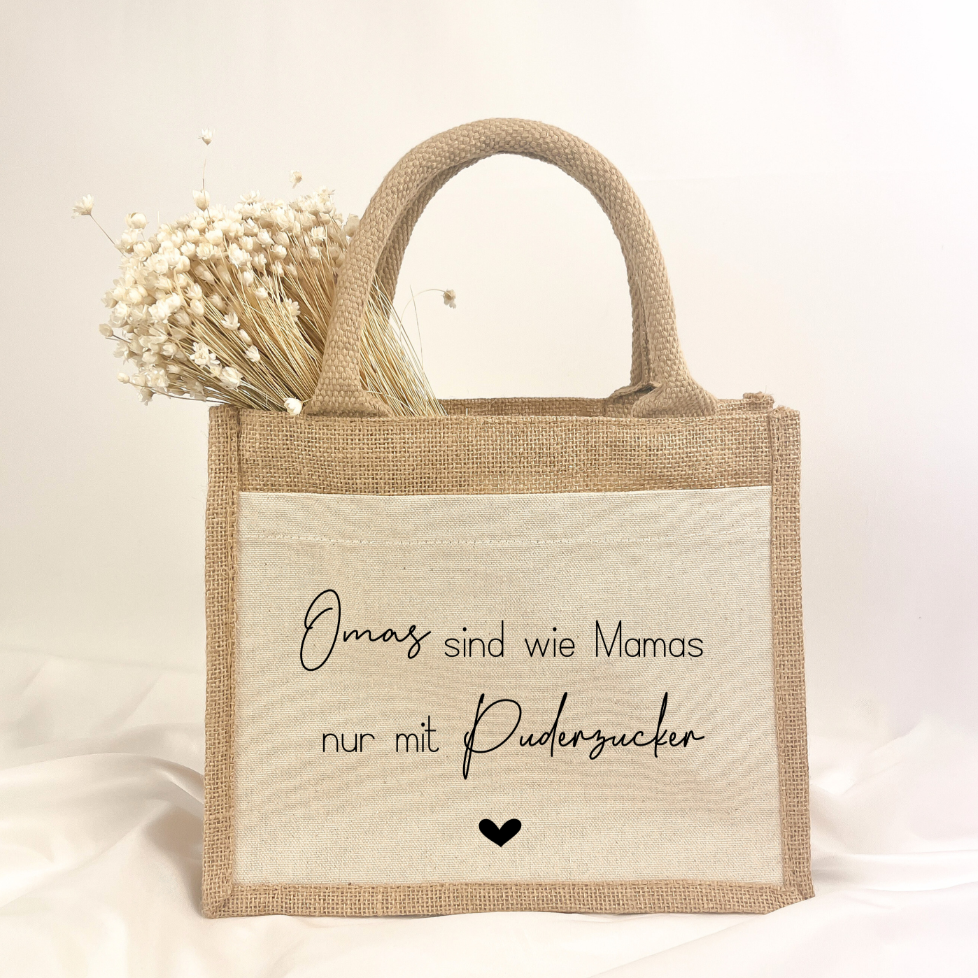 Jute Tasche · Omas sind wie Puderzucker