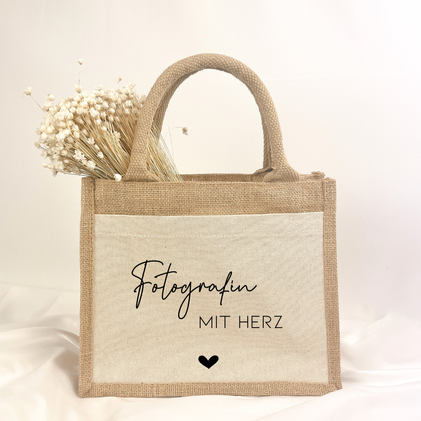 Jute Tasche · (Wunschperson) mit Herz