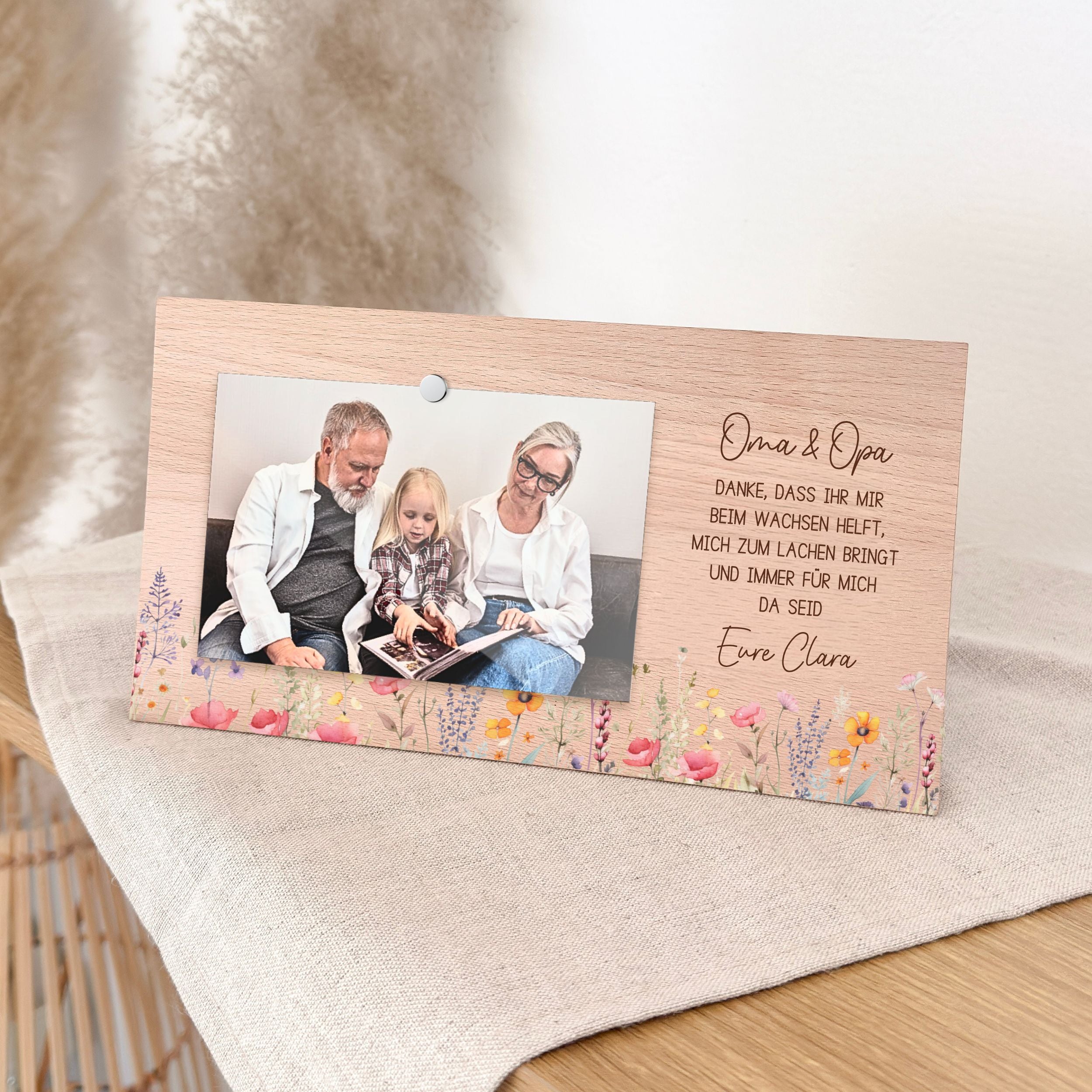Fotoständer · Oma & Opa: Danke + Namen