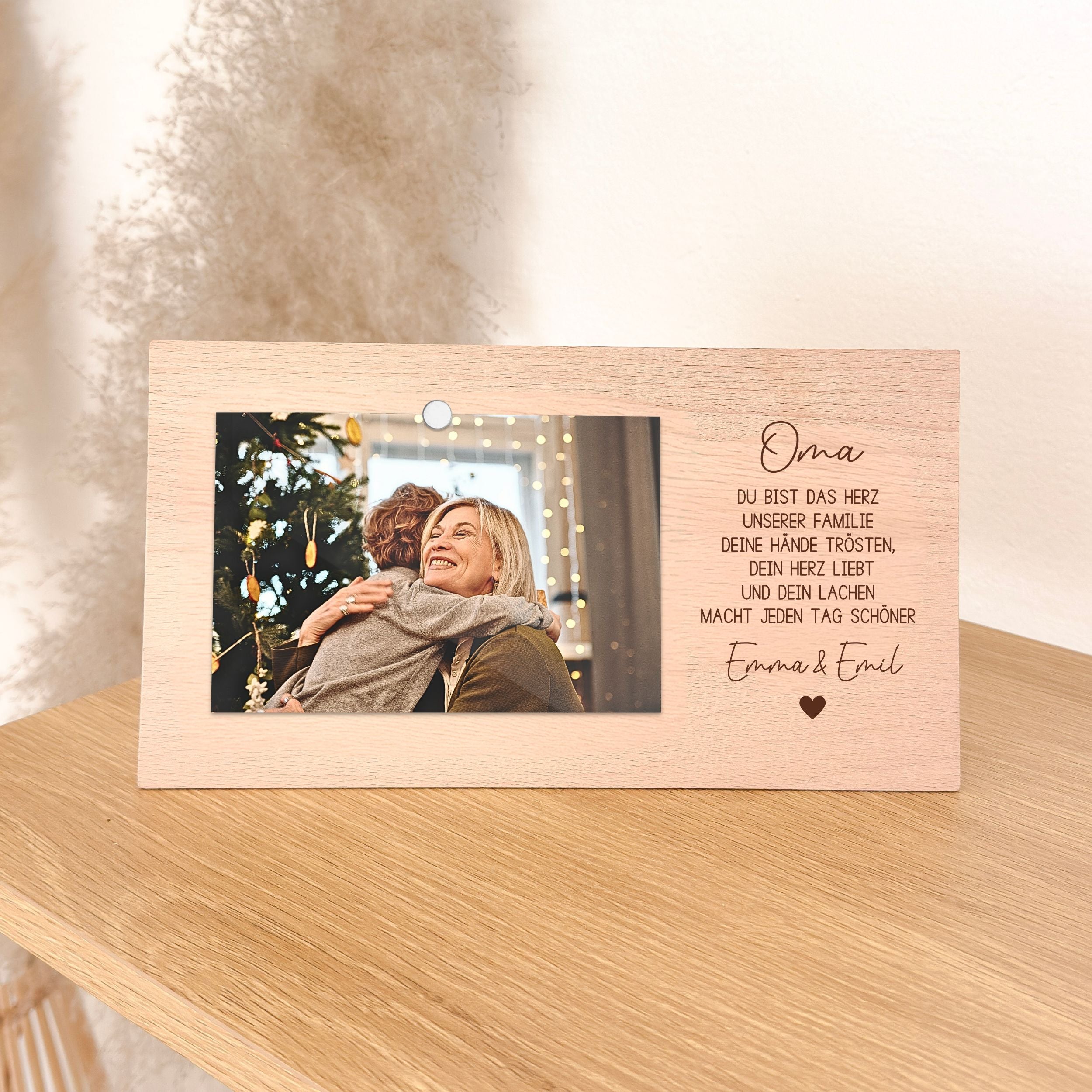 Fotoständer · Du bist das Herz unserer Familie + Name