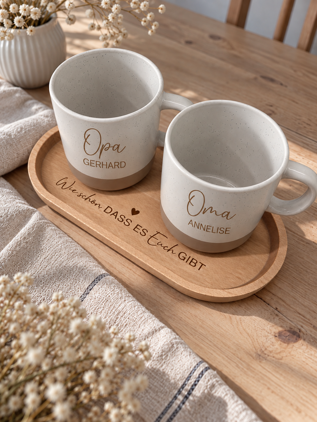 Tassen + Tablett · Oma & Opa (Set)