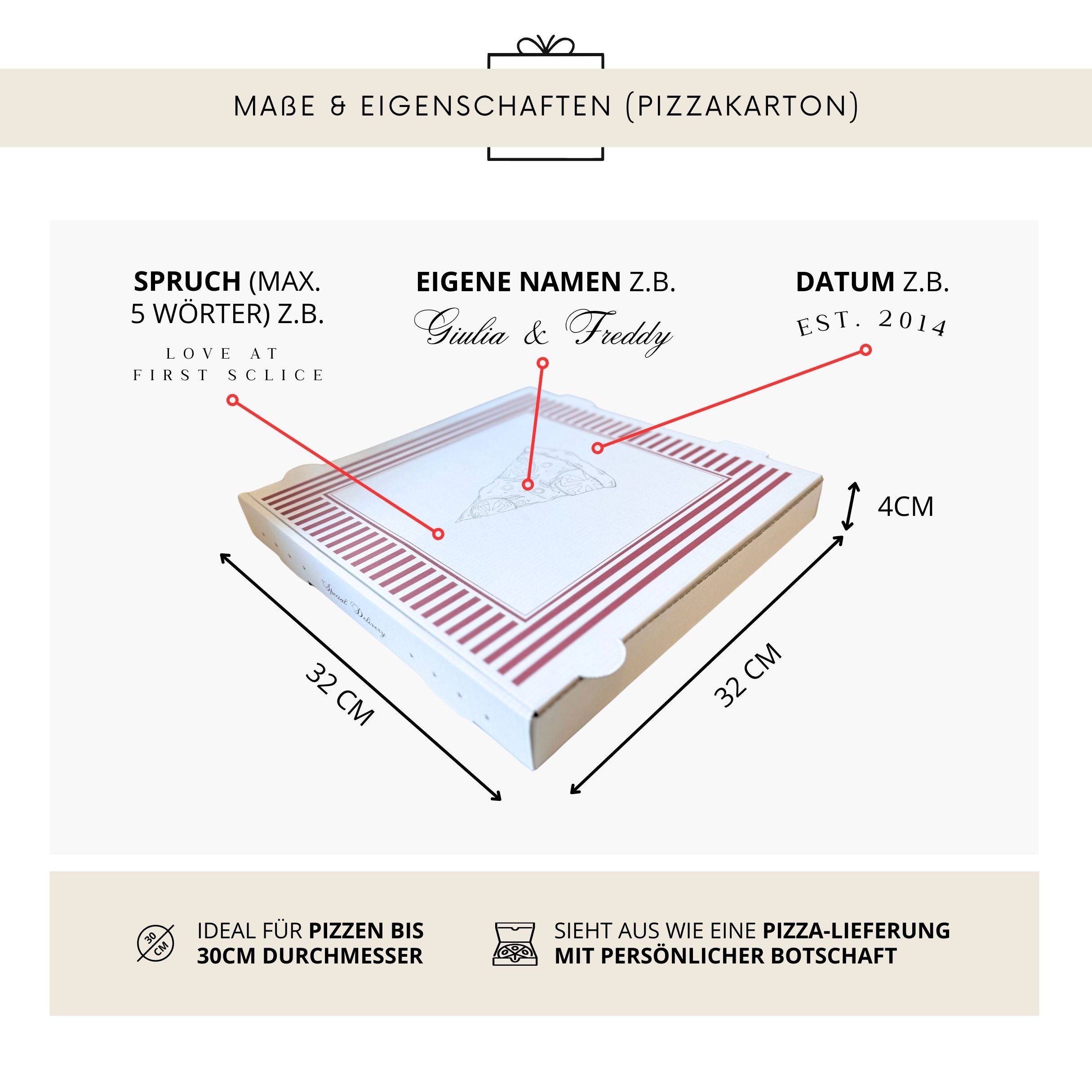 Pizzabrett + Karton · Hochzeit