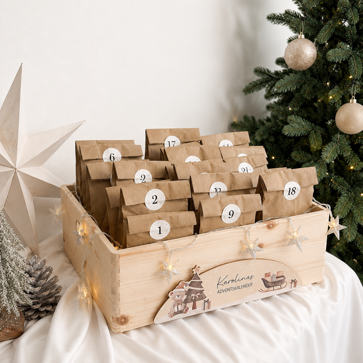 Adventskiste · Weihnachten mit Wechselschild I