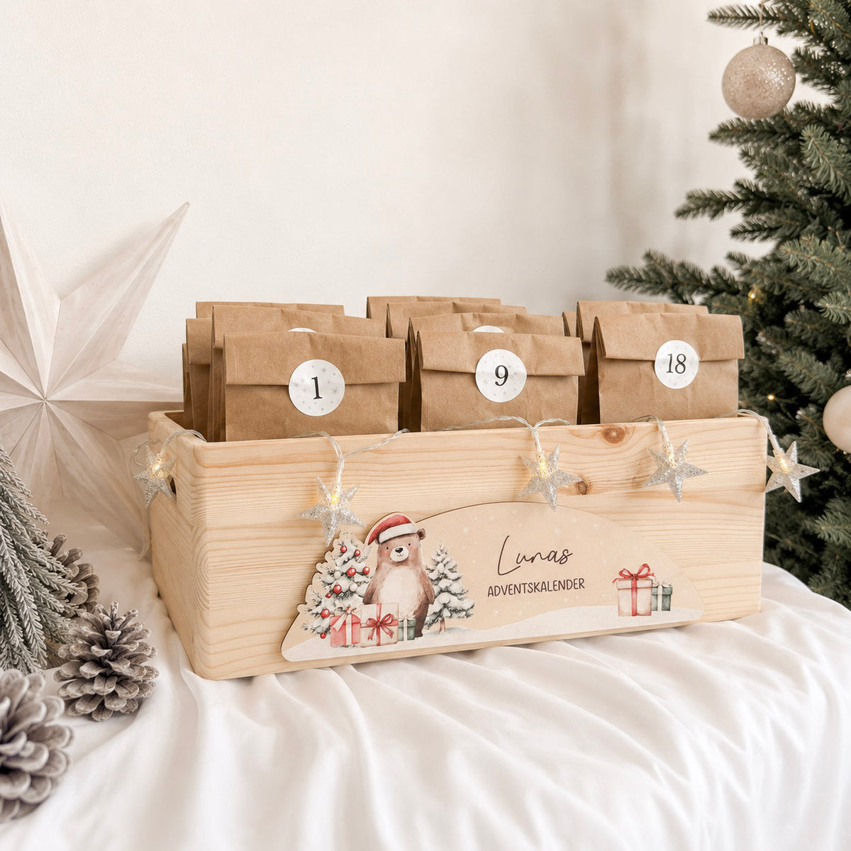 Adventskiste · Weihnachten mit Wechselschild III