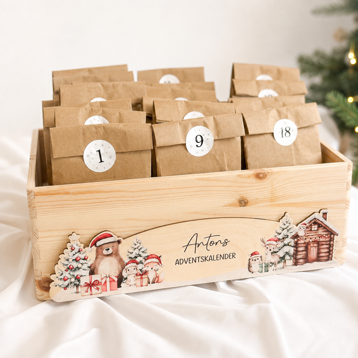 Adventskiste · Weihnachten mit Wechselschild IIII