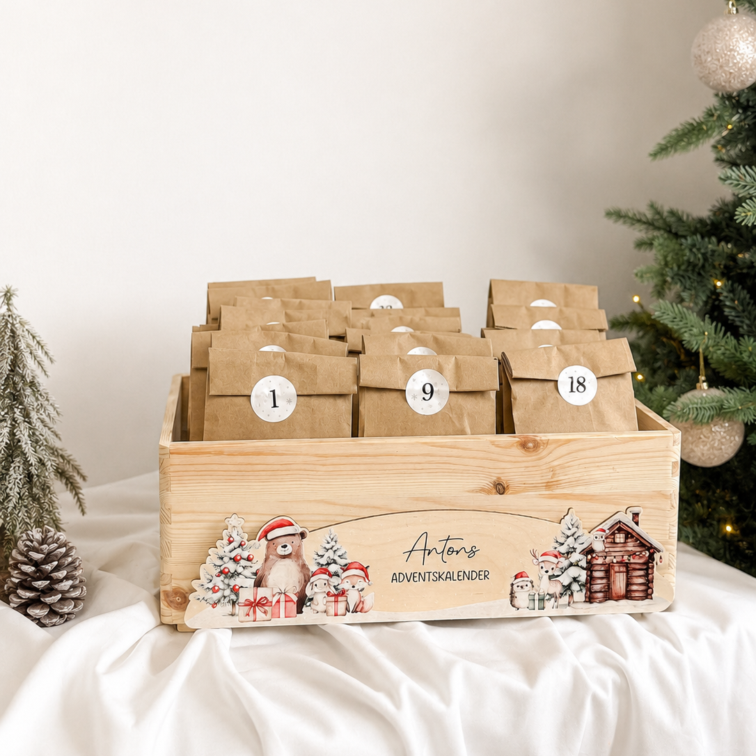 Adventskiste · Weihnachten mit Wechselschild IIII