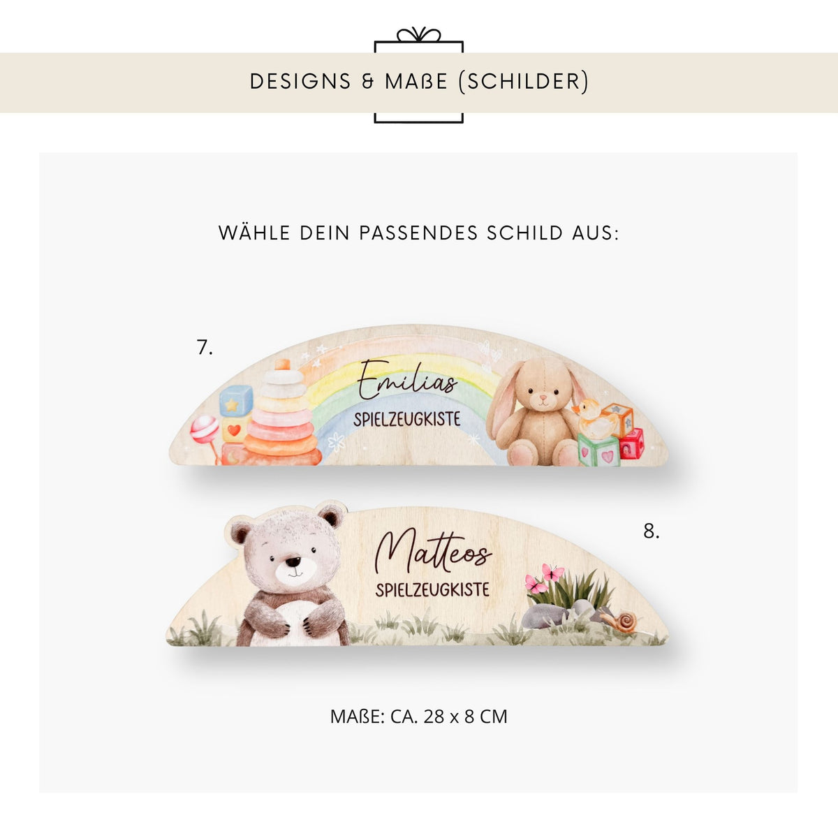 Personalisierte Wechselschilder (Weihnachten, Ostern, Schule usw.)