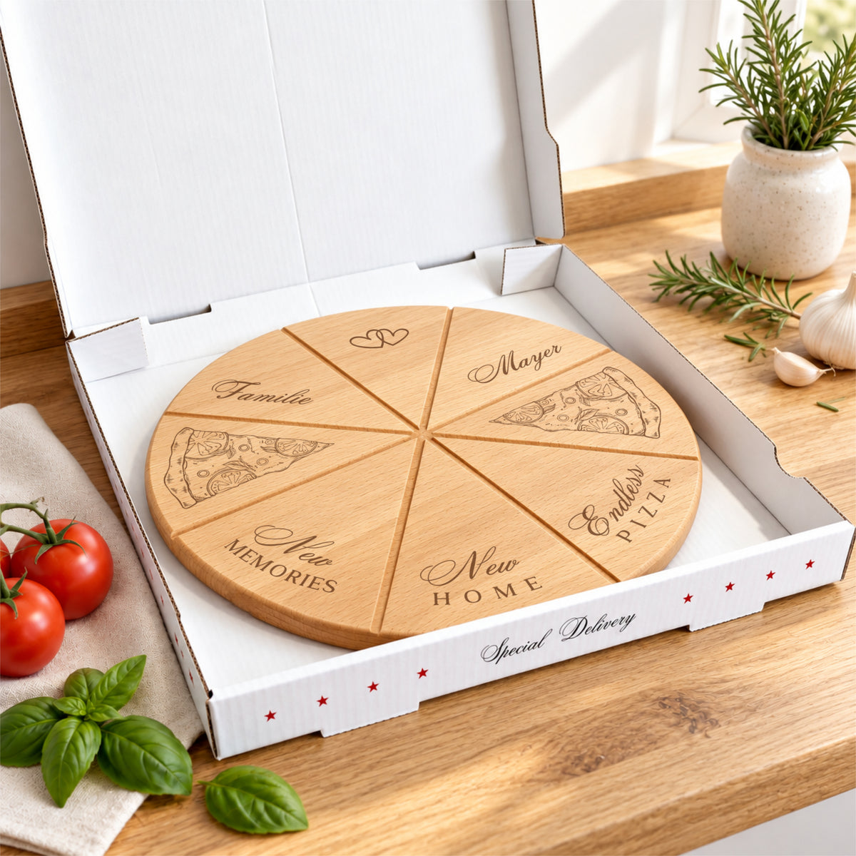 Pizzabrett + Karton · New Memories