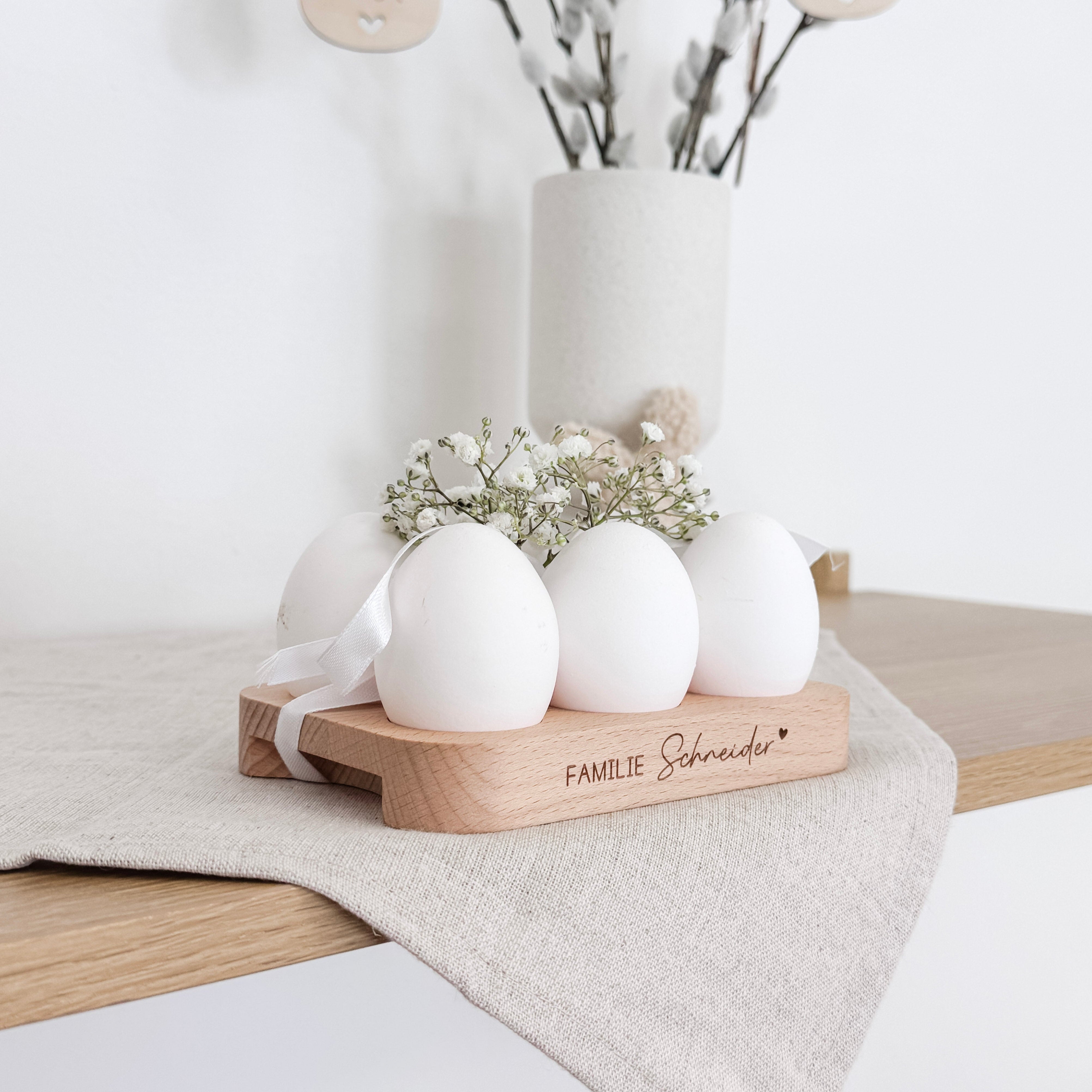Eiertablett aus Holz für 6 Eier