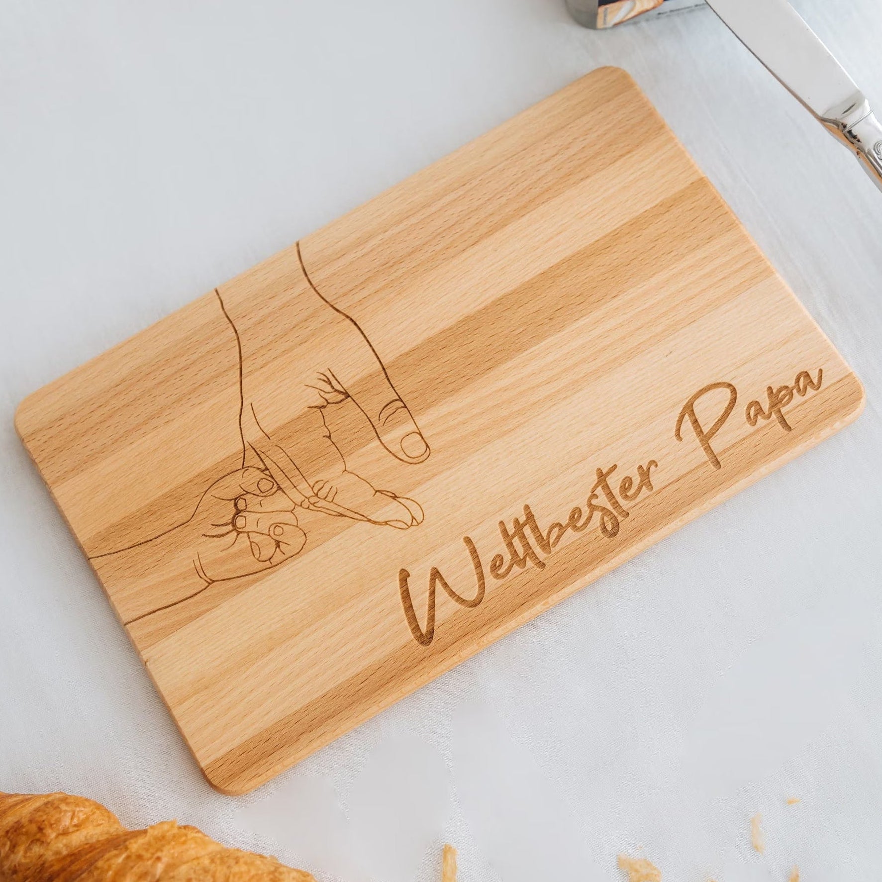 Brettchen · Weltbester Papa + Hände