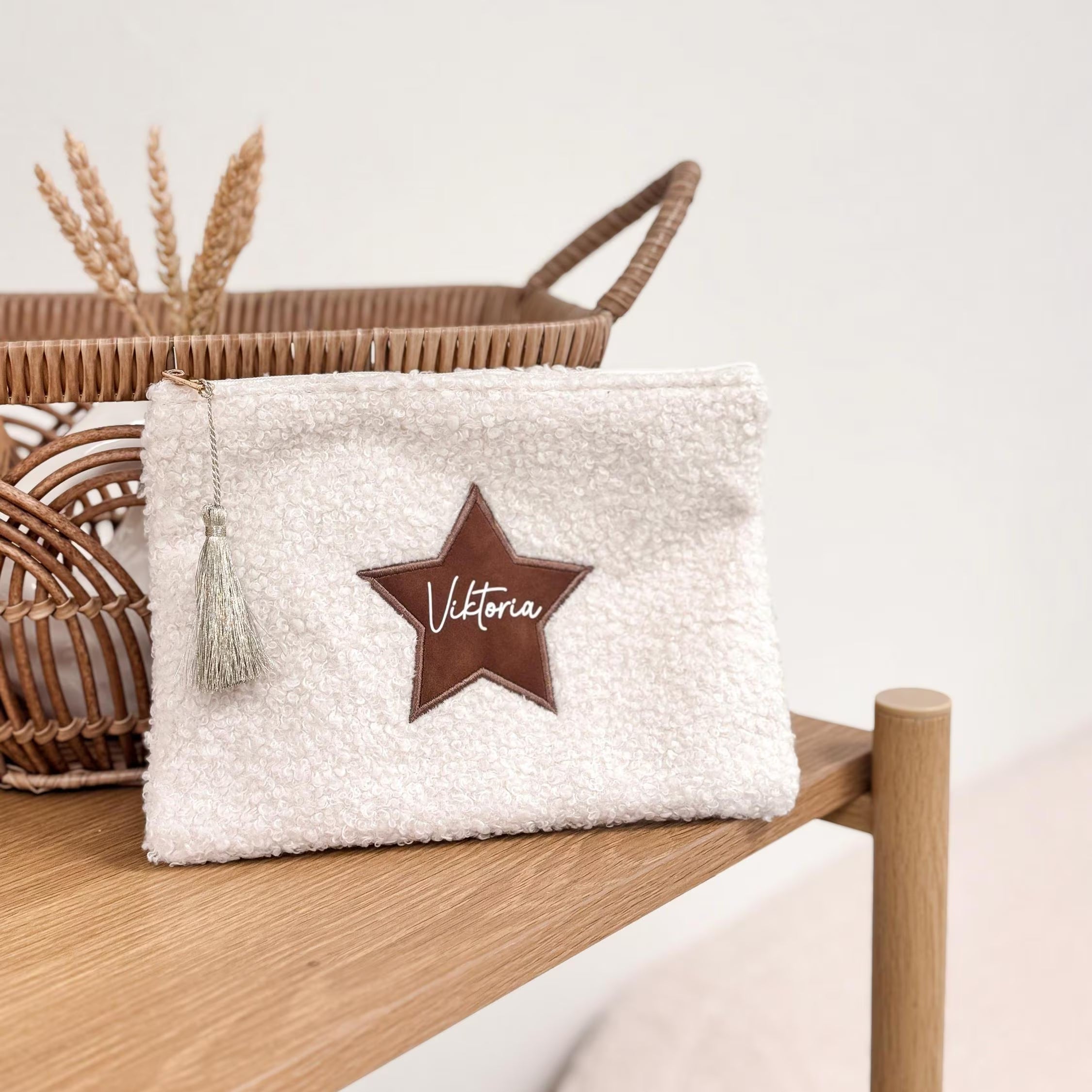 Kosmetiktasche Fleece Teddy + Name