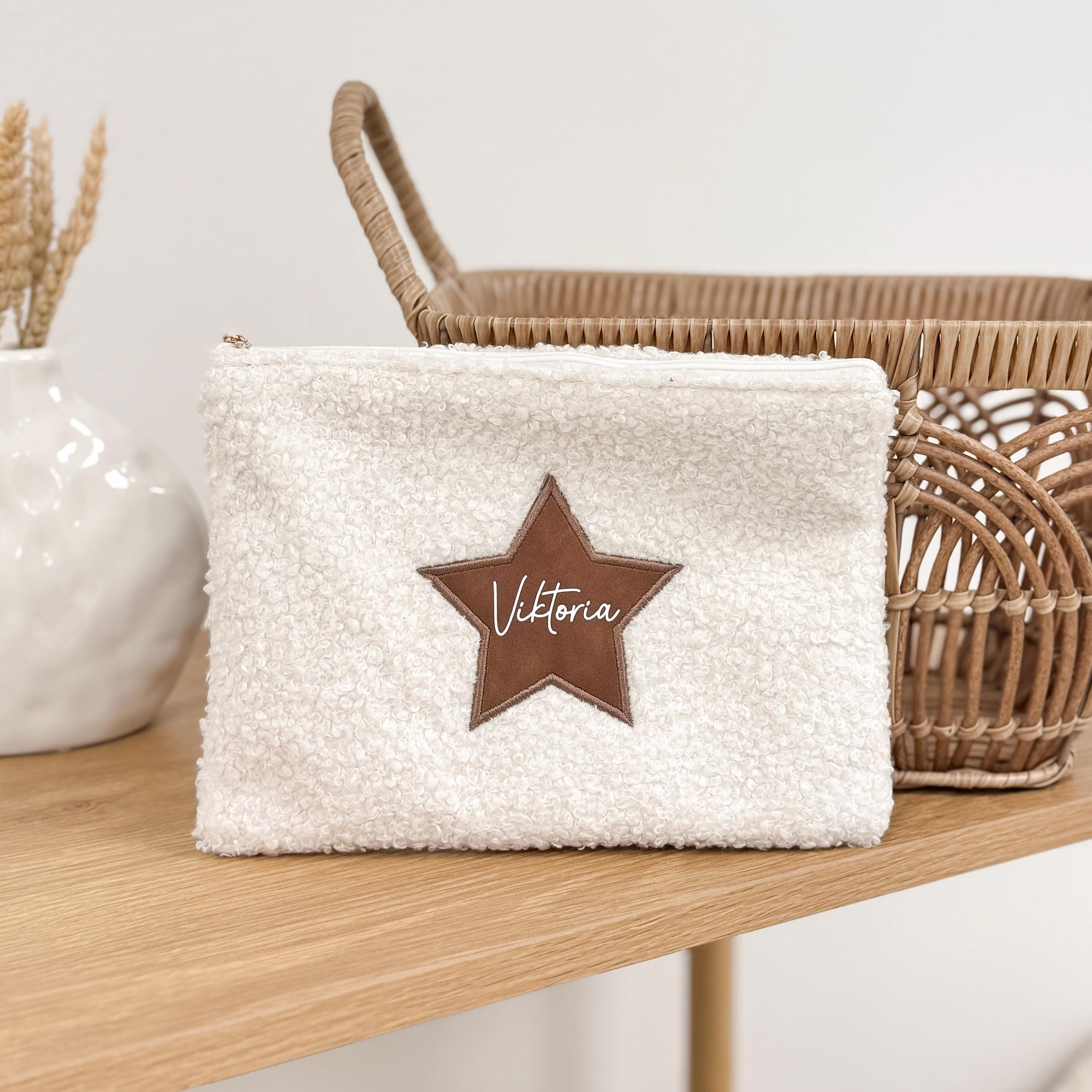 Kosmetiktasche Fleece Teddy + Name