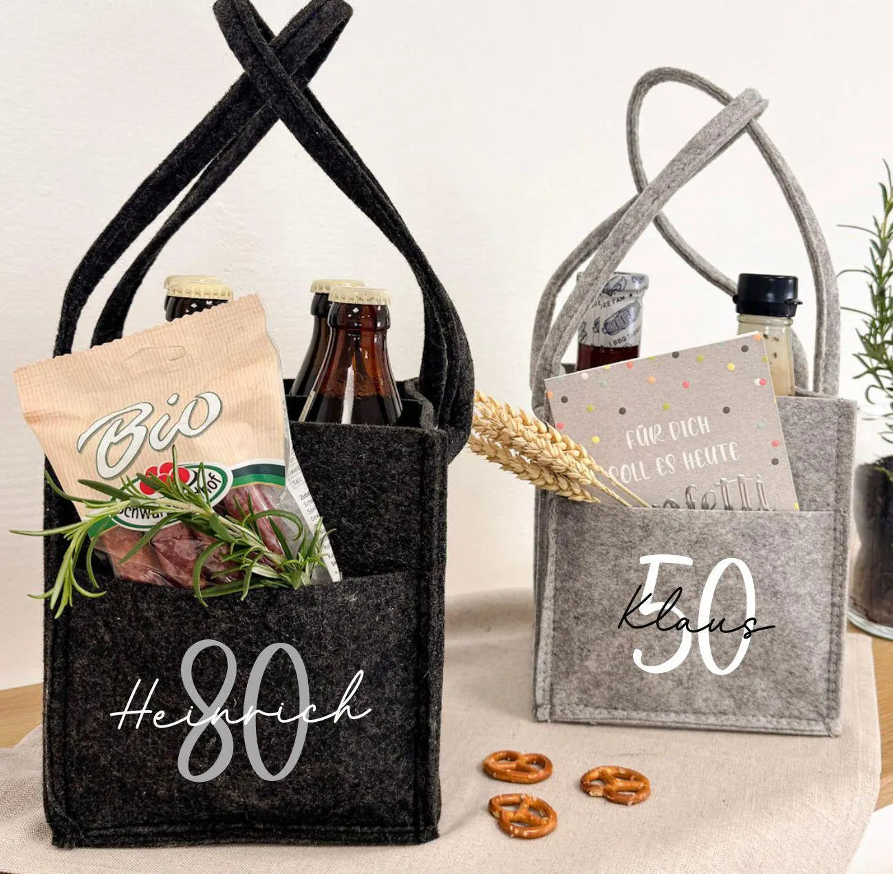 Flaschenträger · Herrenhandtasche Jubiläum