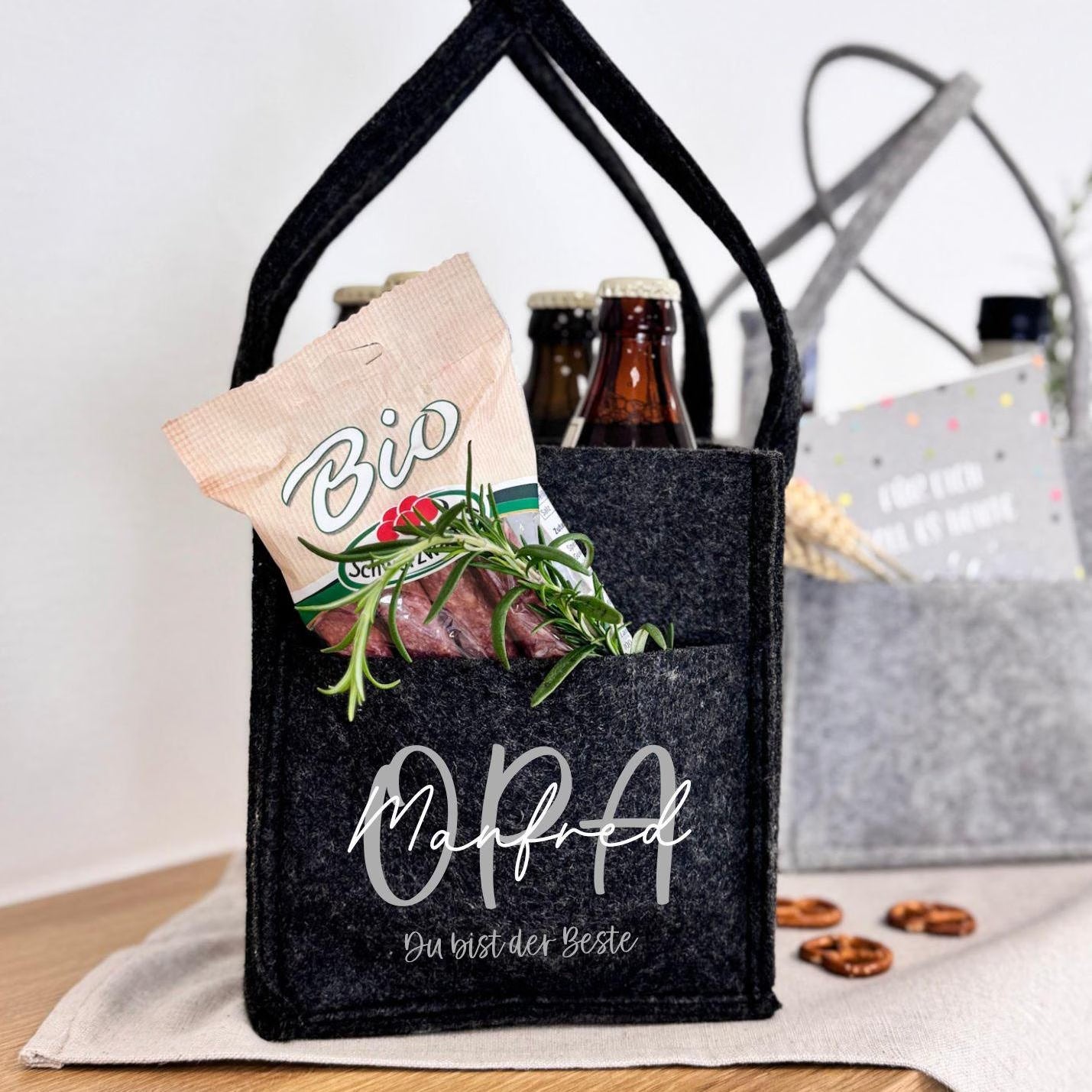 Flaschenträger · Herrenhandtasche Opa Papa