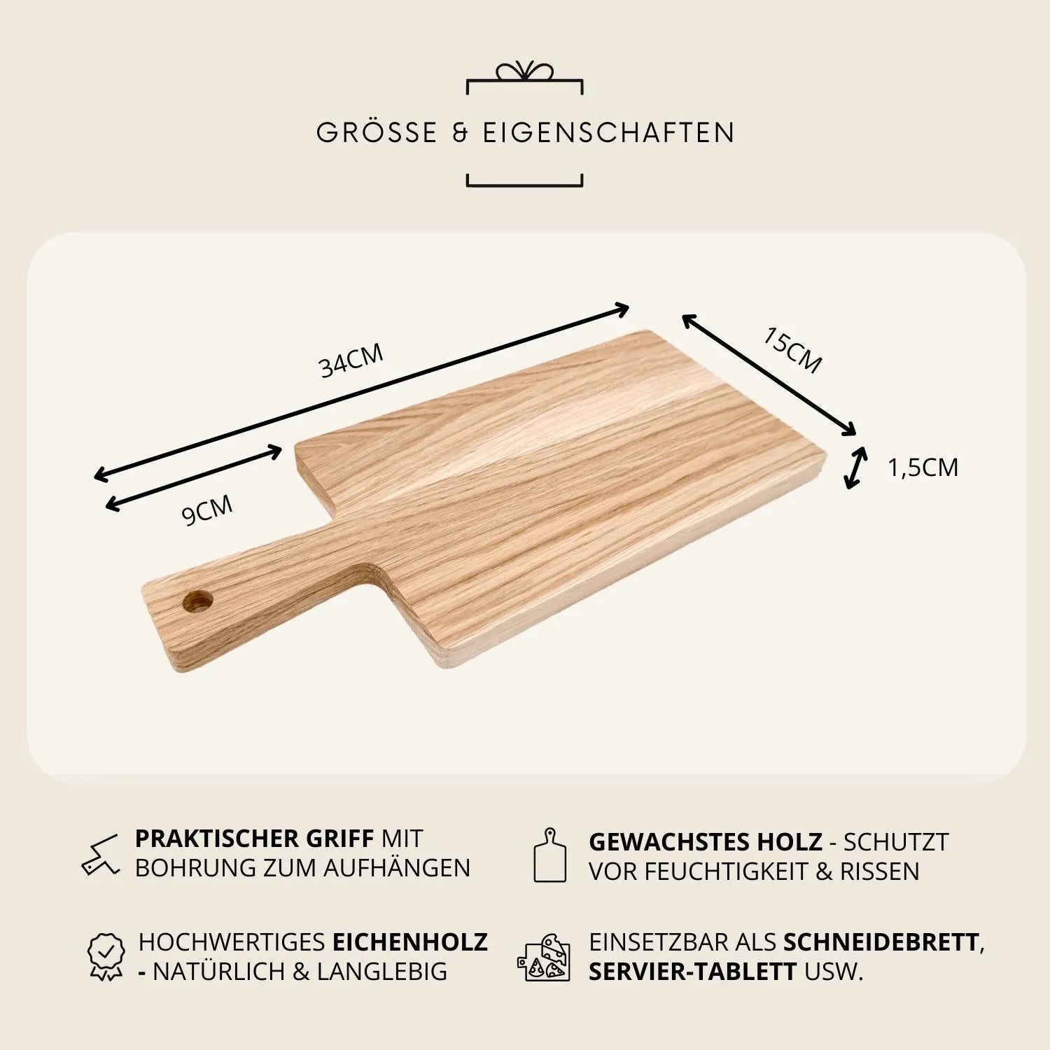 Eichenbrett · Hochzeitsgeschenk