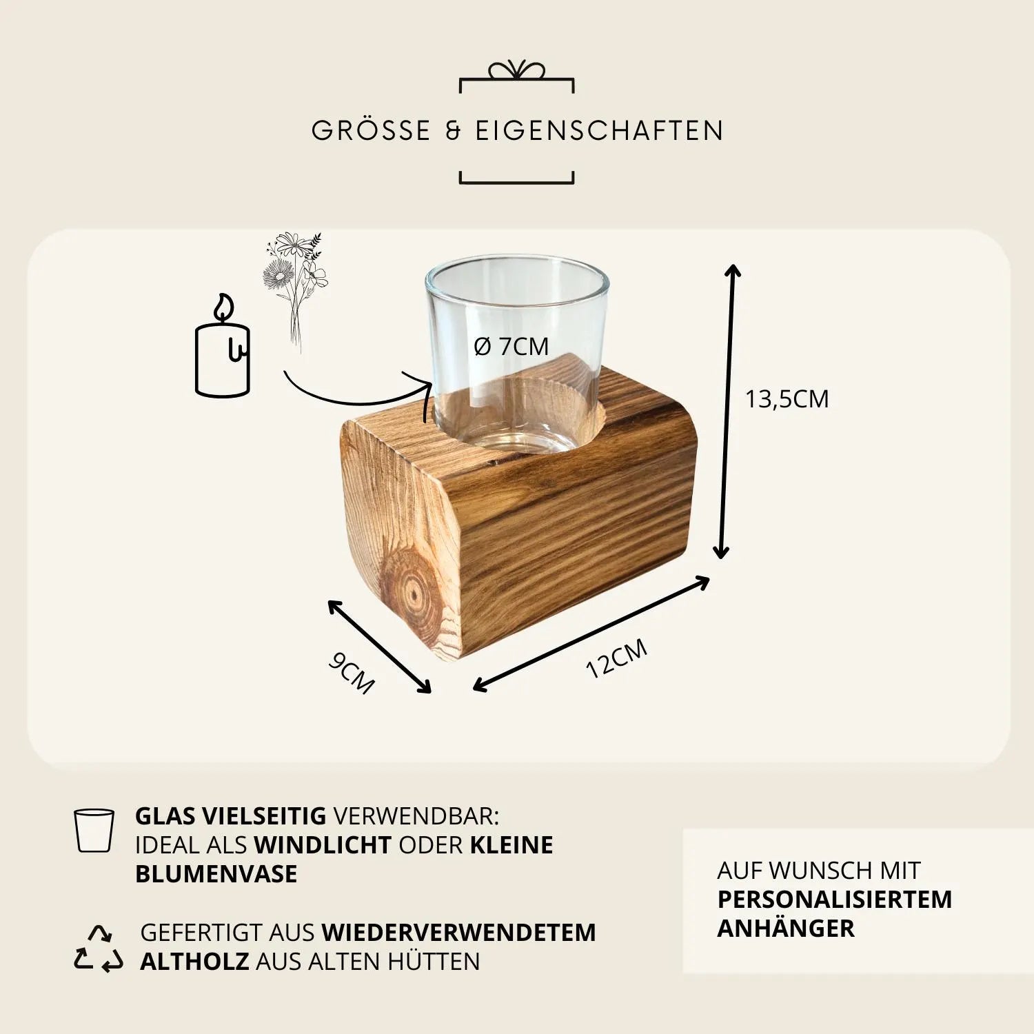 Windlicht mit Anhänger · Besondere Menschen