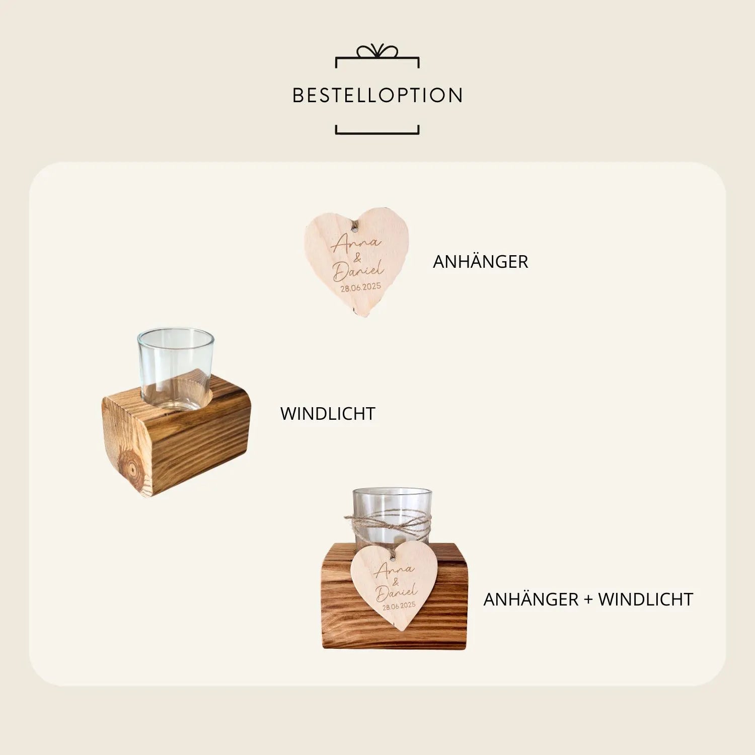 Windlicht mit Anhänger · Danke für all die großen und kleinen Dinge