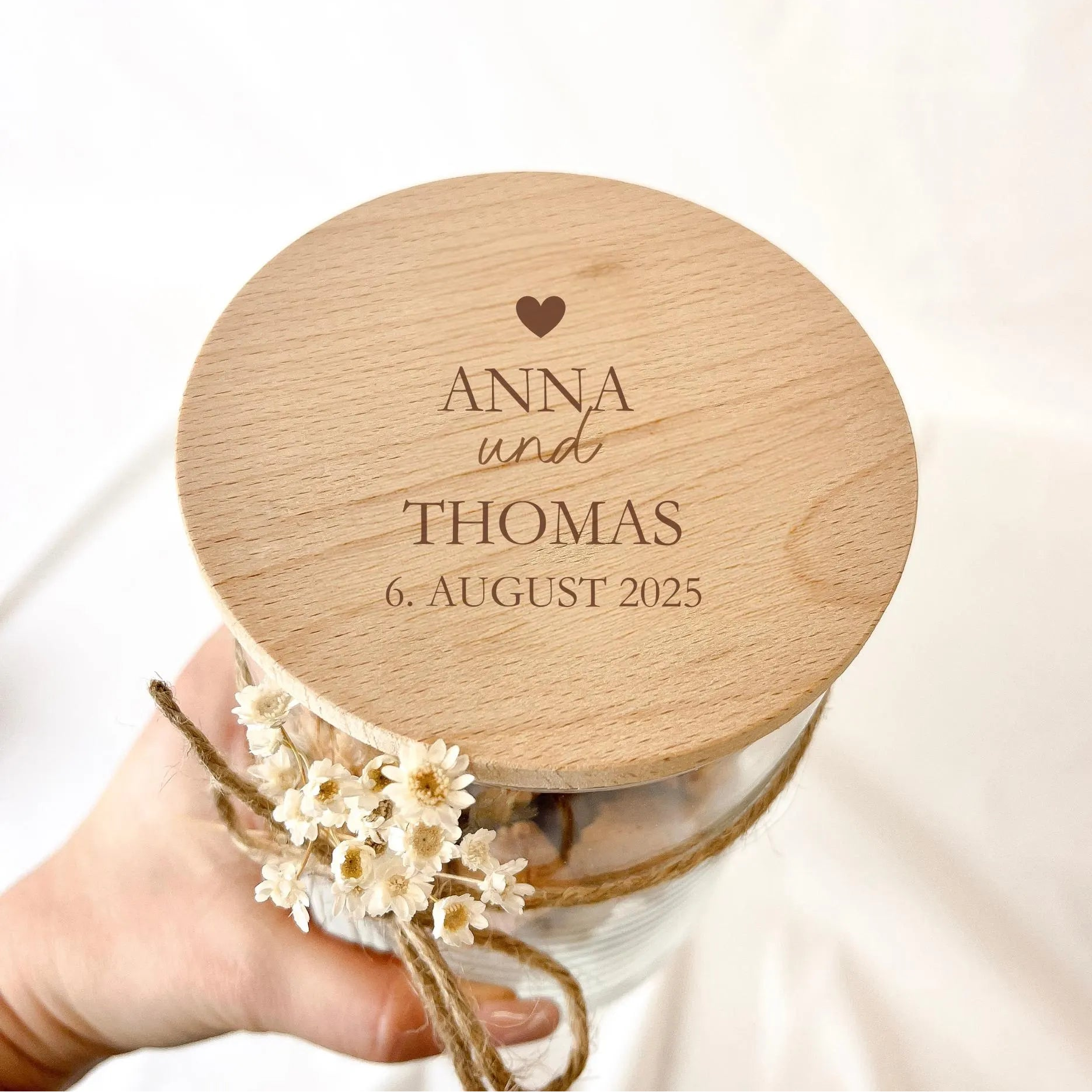 Vorratsglas · Pärchennamen + Datum