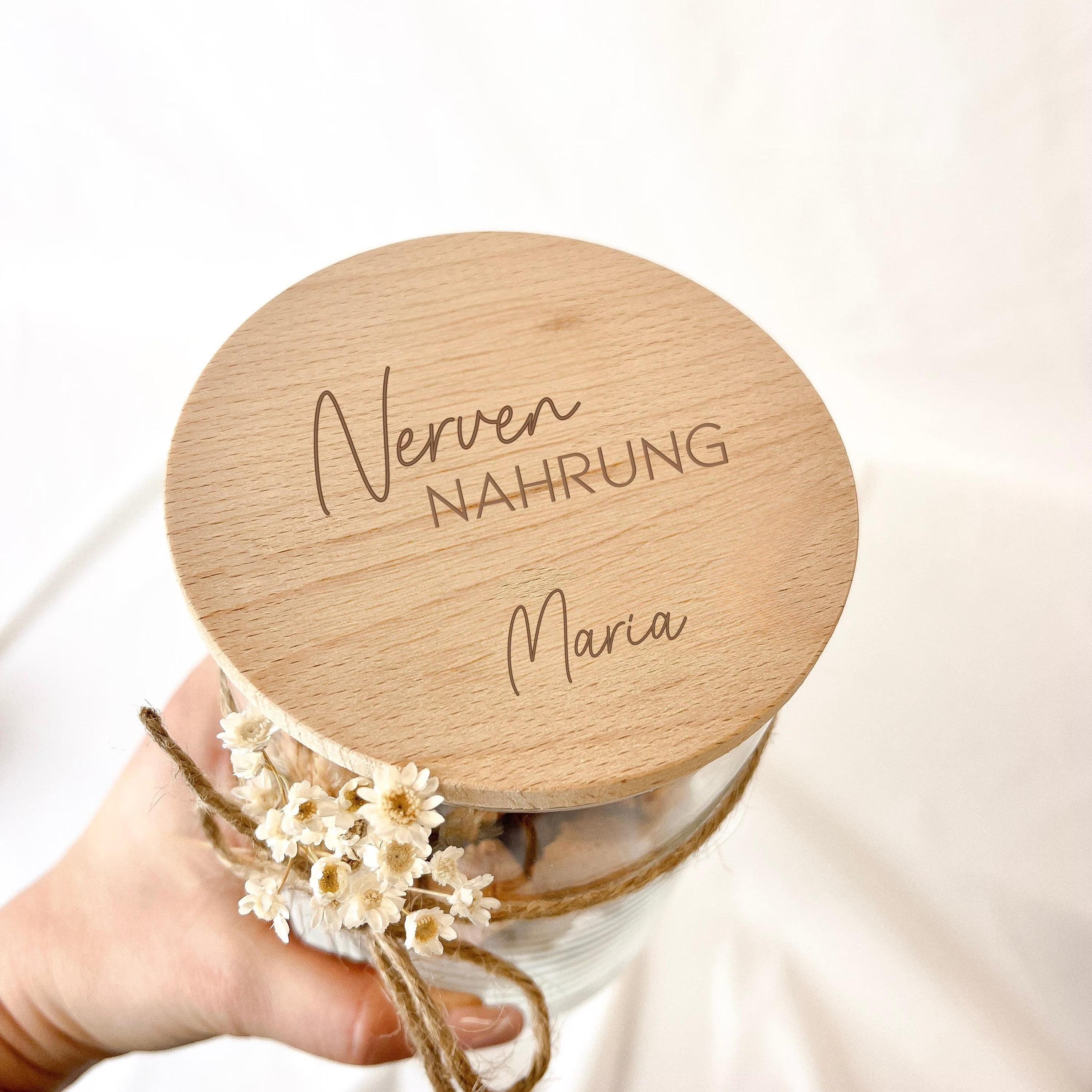 Vorratsglas · Nervennahrung + Name