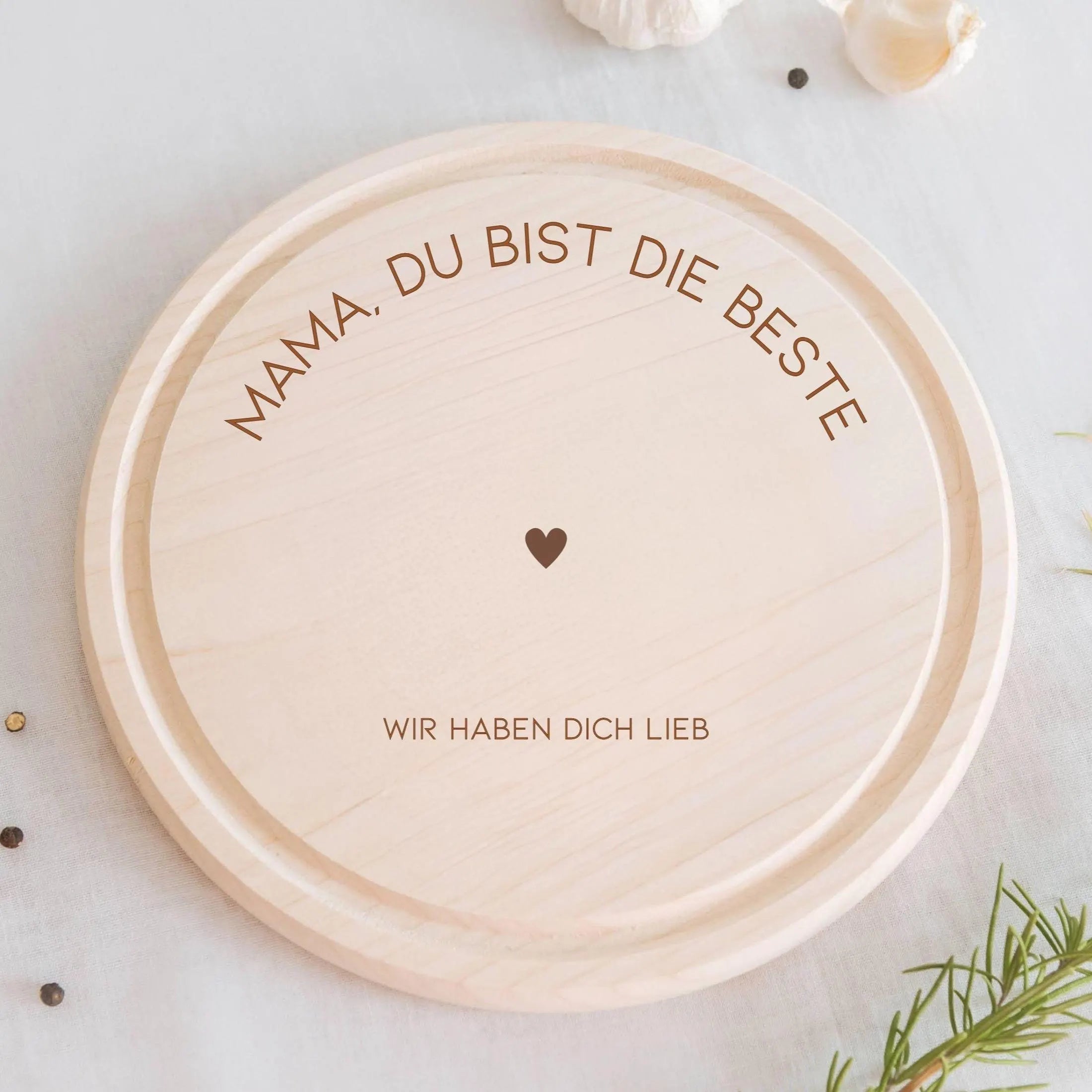 Rundes Holzbrett · Du bist die/der Beste