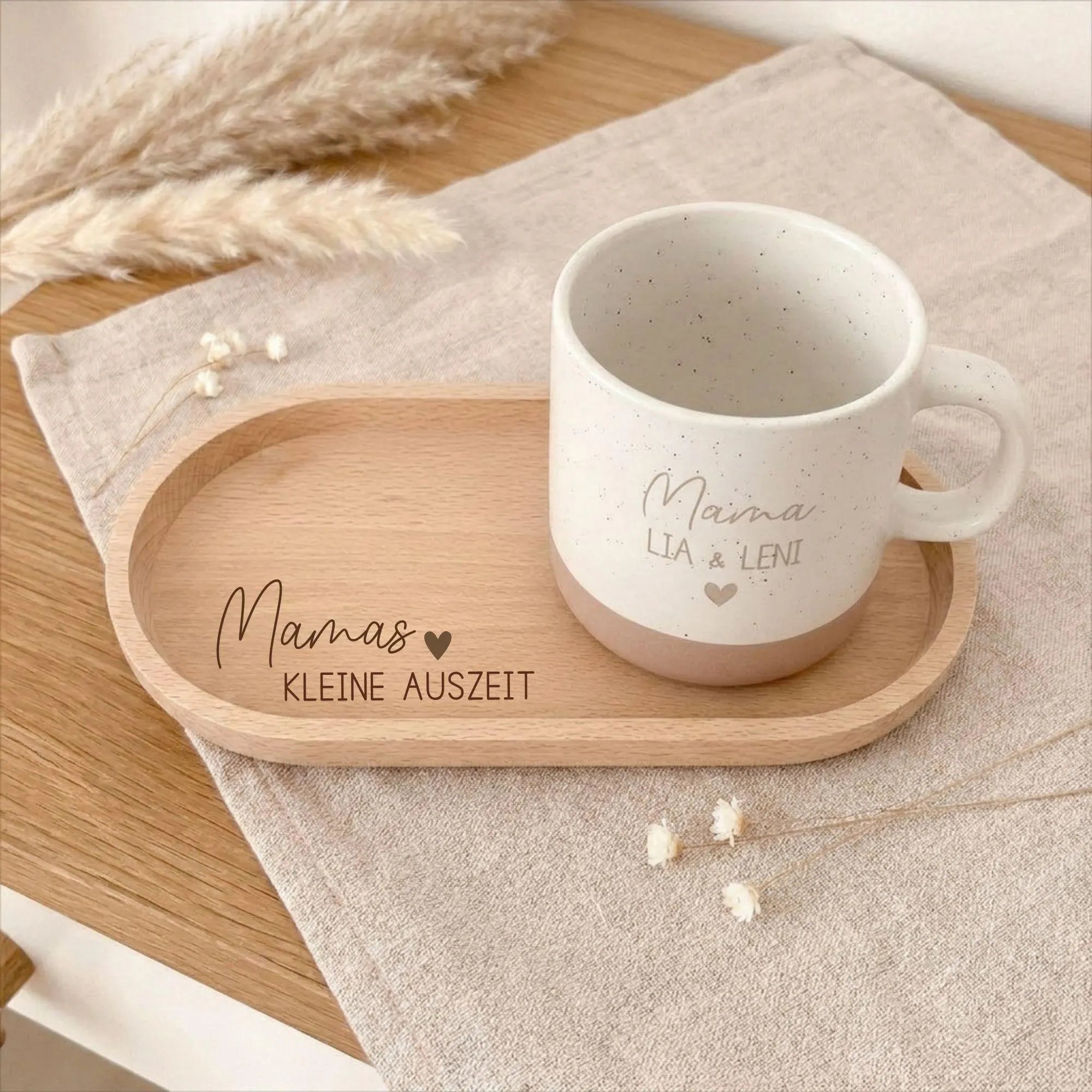 Tasse + Tablett · Muttertag Geschenk Set