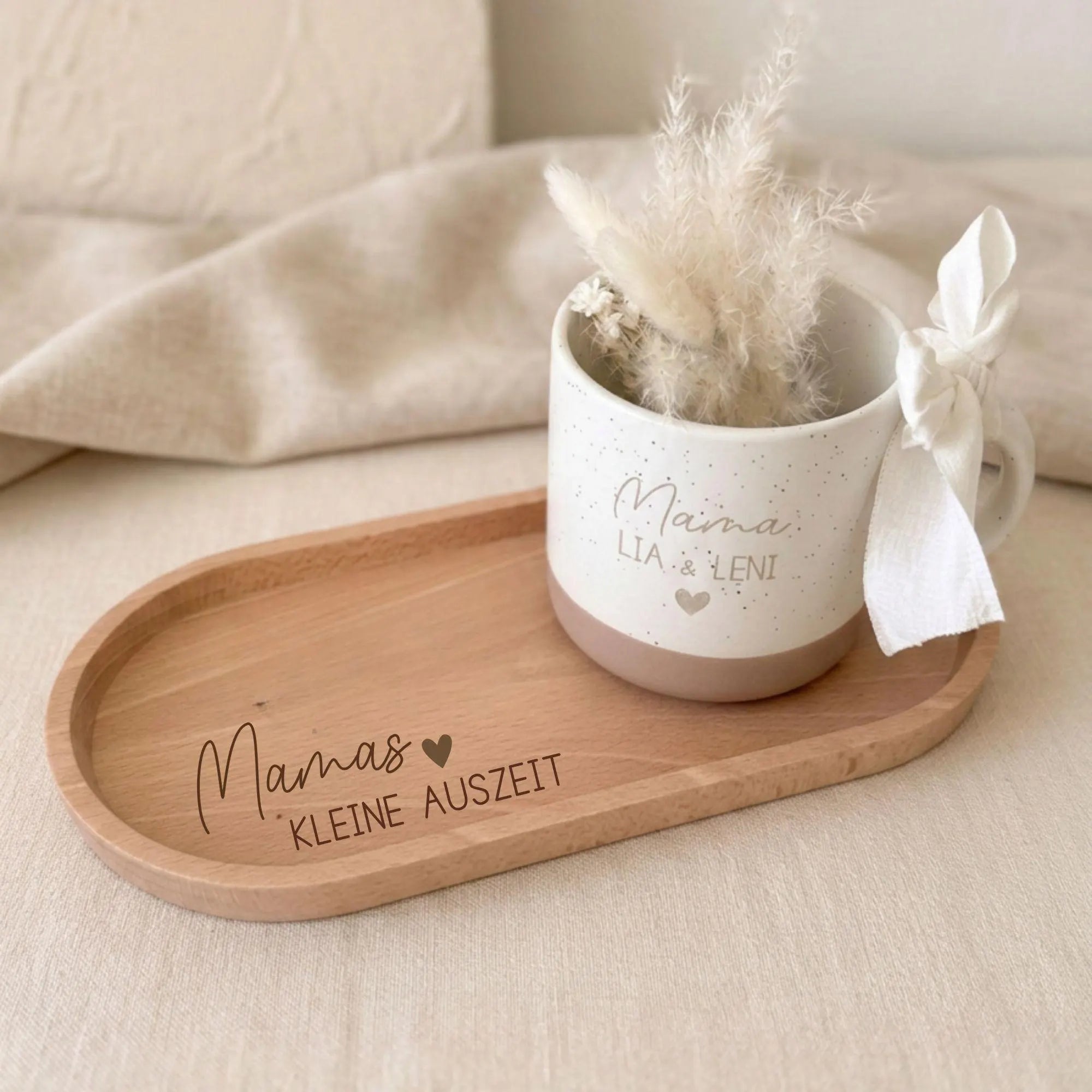 Tasse + Tablett · Muttertag Geschenk Set